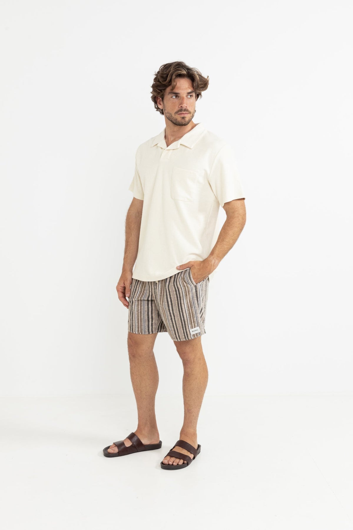 RHYTHM VINTAGE TERRY POLO NAT-NATURAL 4XL