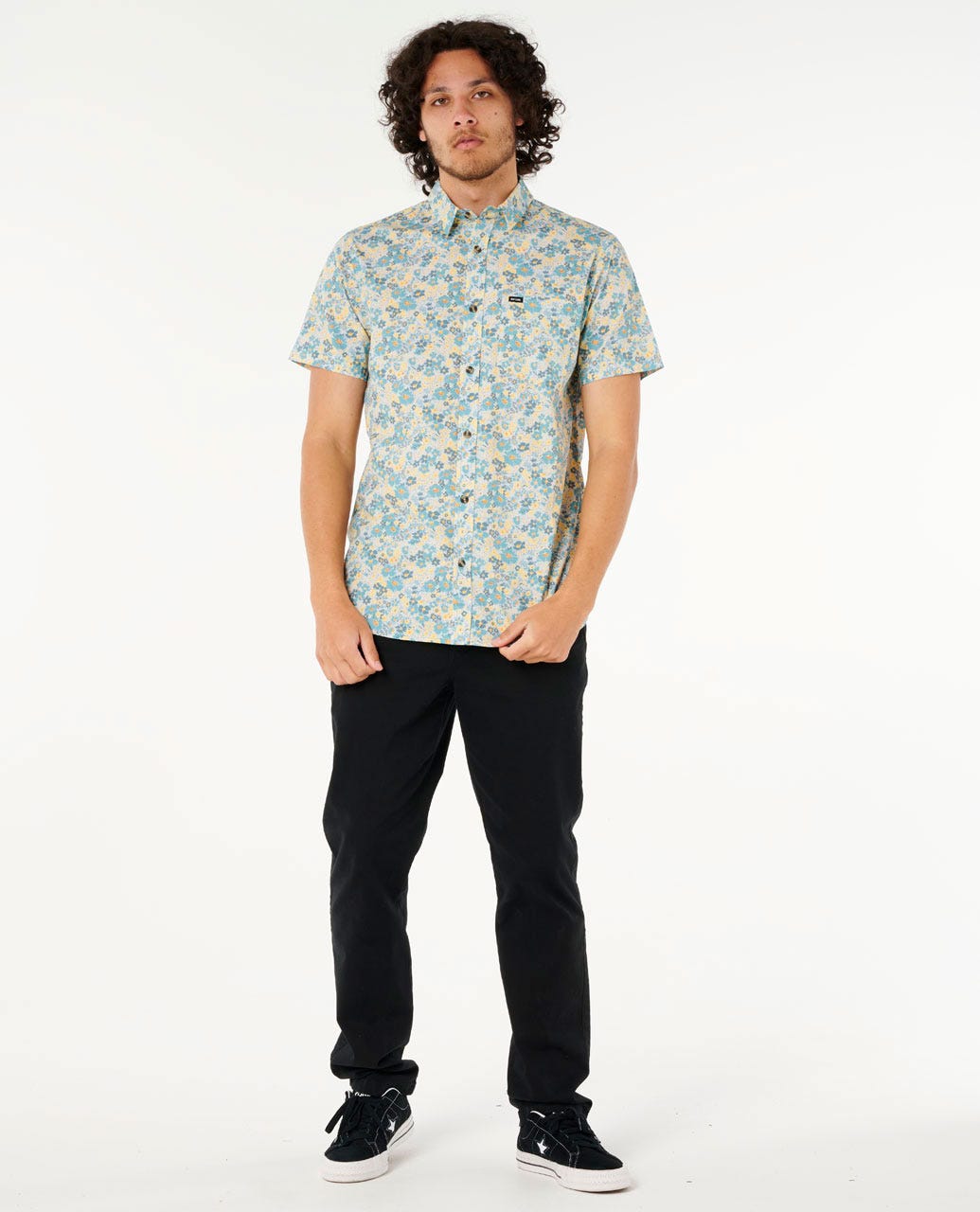 RIP CURL FUN TIMES DITSY S/S/ SHIRT 3136-Bluestone L