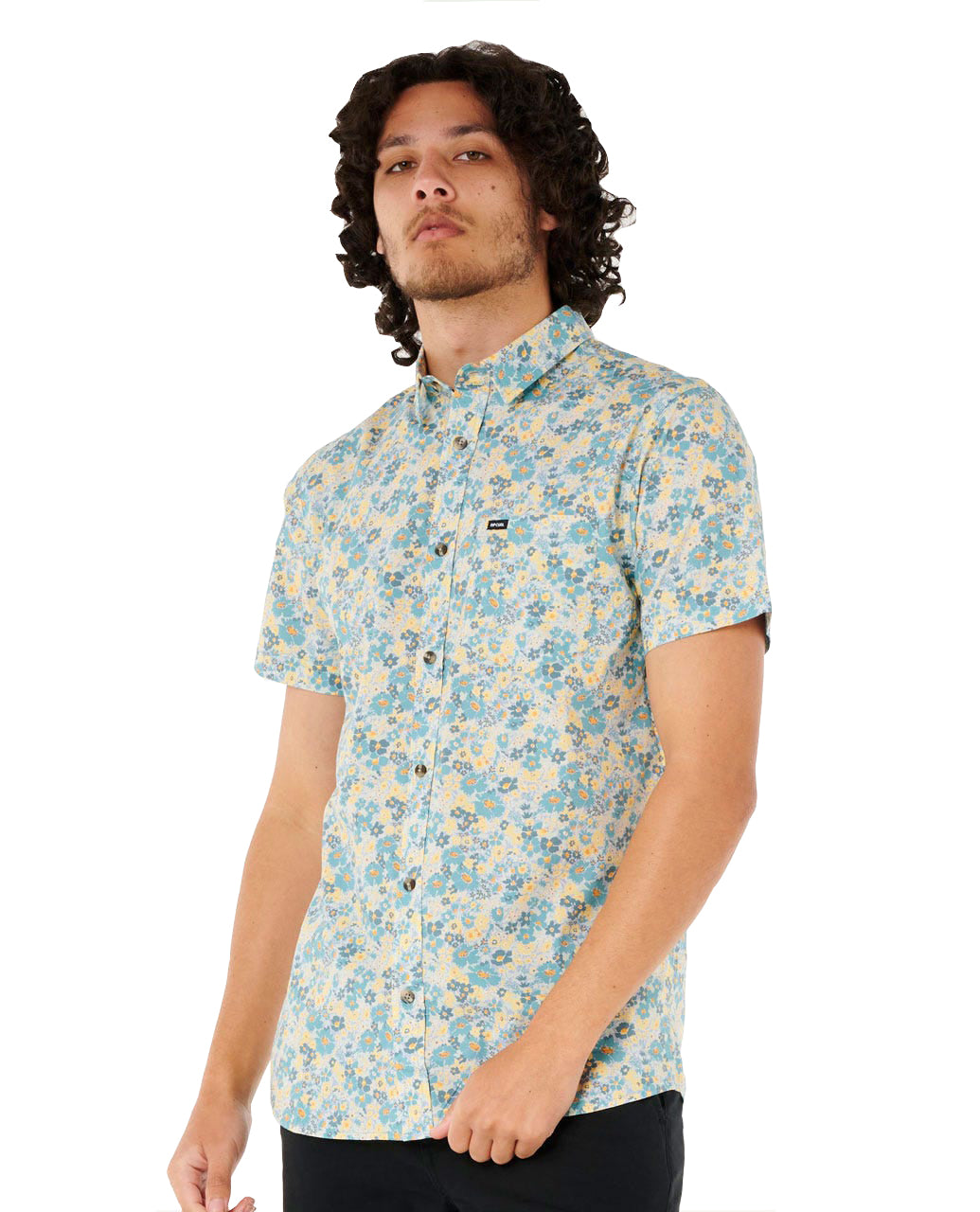 RIP CURL FUN TIMES DITSY S/S/ SHIRT 3136-Bluestone M