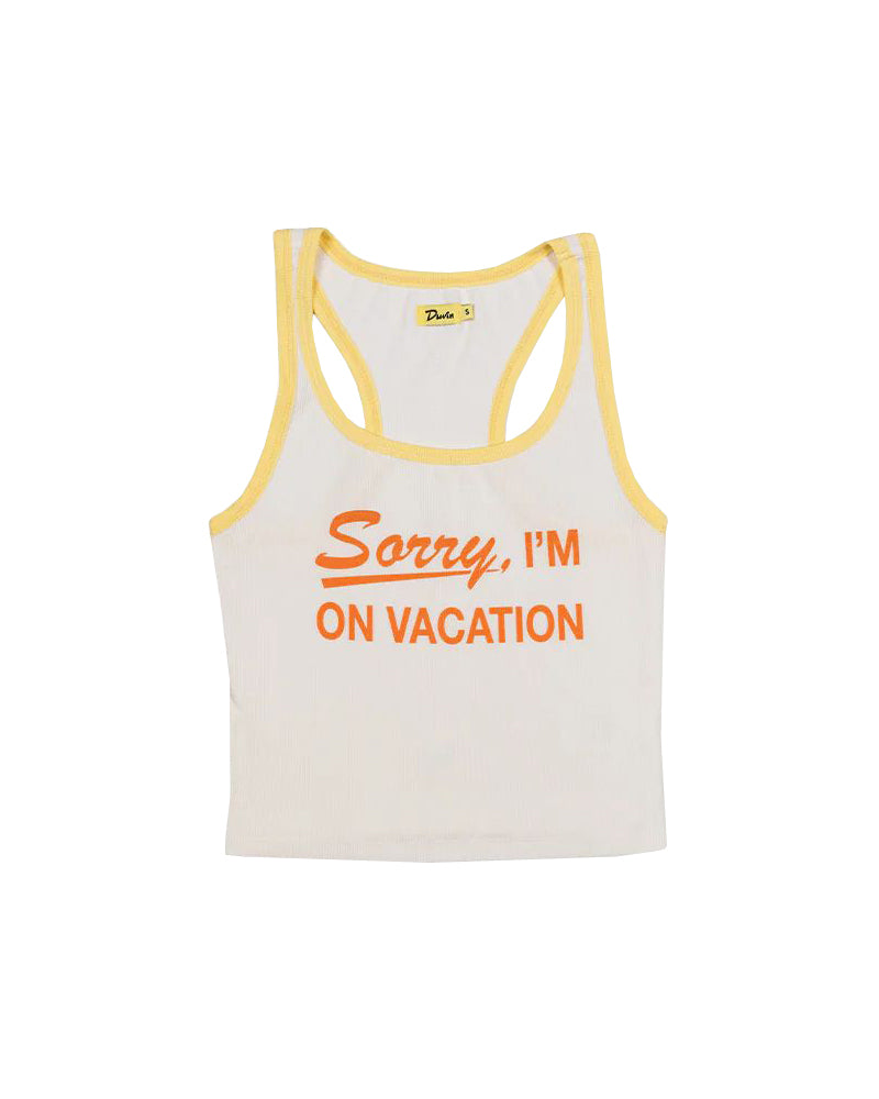 Duvin On Vacation Ribbed Tank WHT L