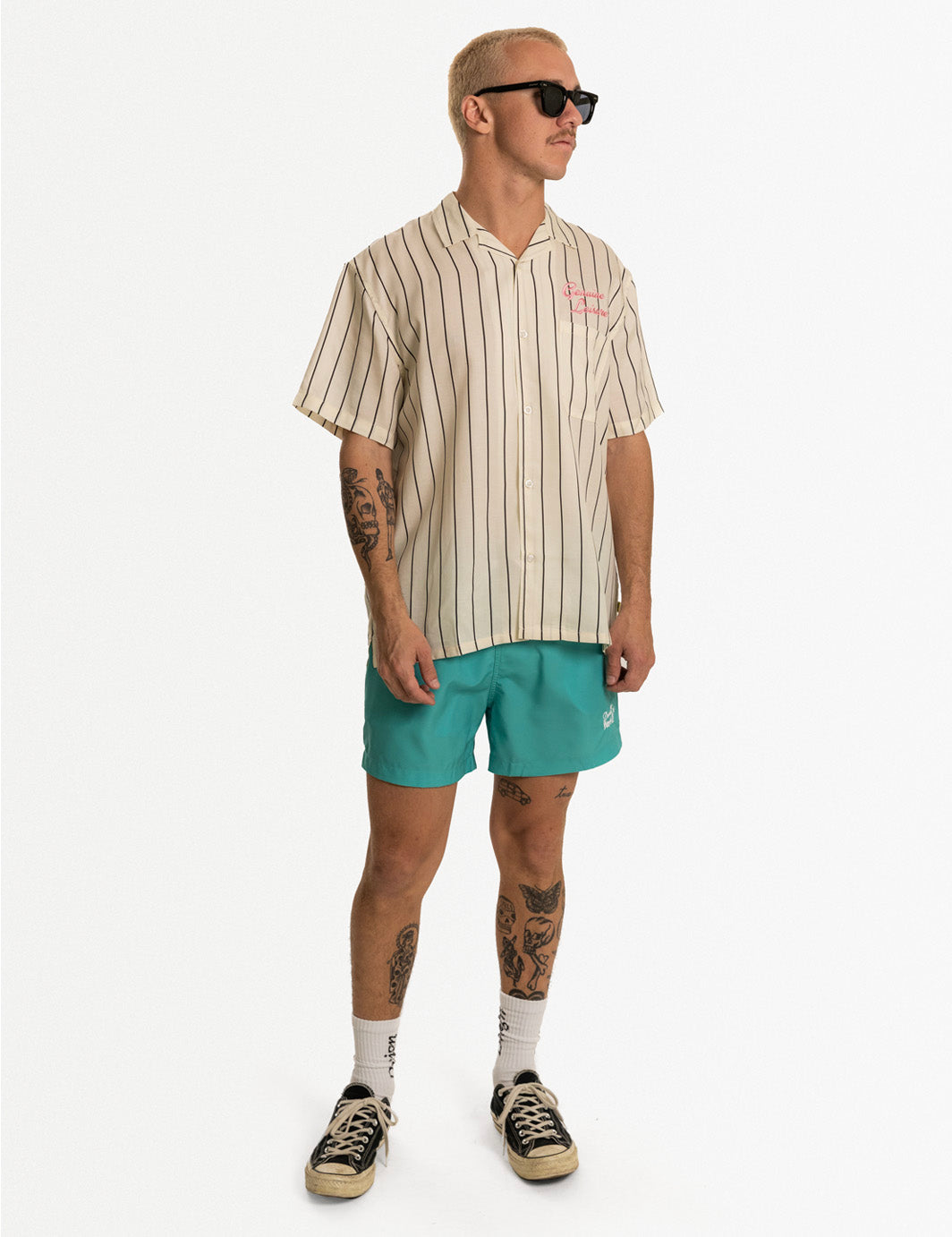 Duvin Poster Button Up SS Shirt WHT M