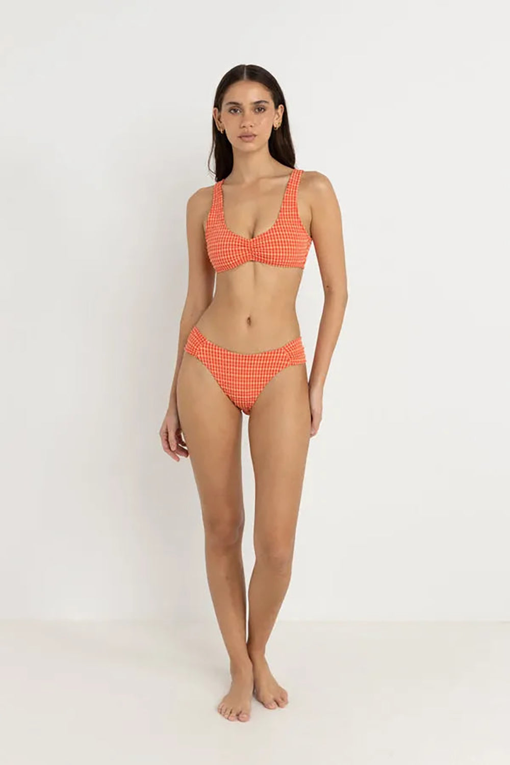 RHYTHM LOLA CHECK CROP TOP RED 4L