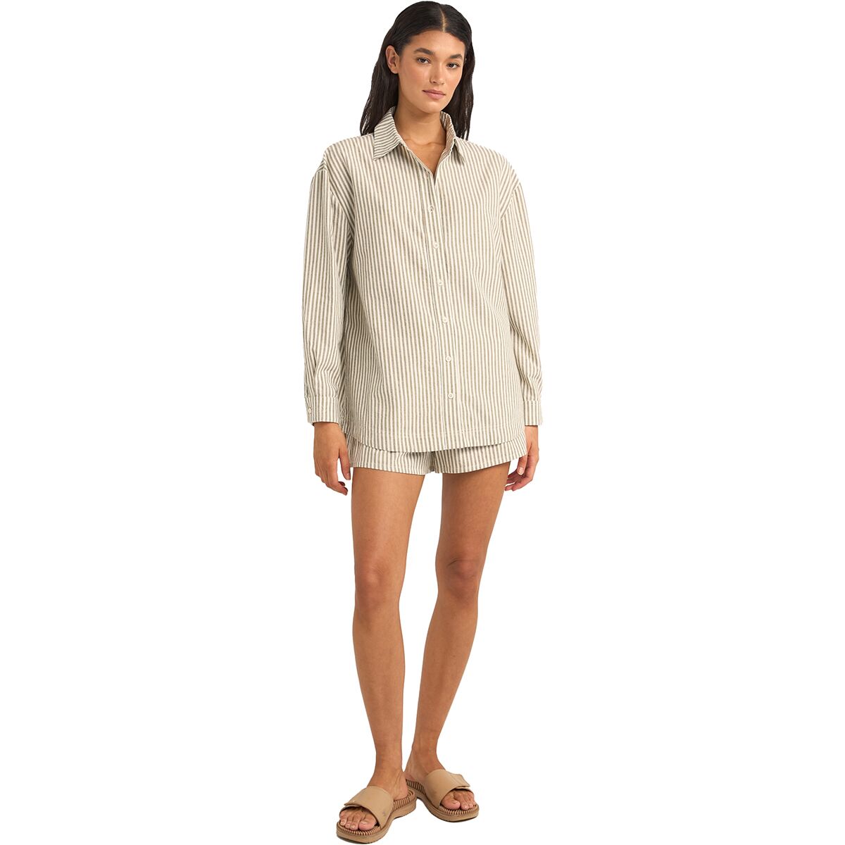 RHYTHM VALLEY STRIPE OVERSIZED SHIRT IVY 2S