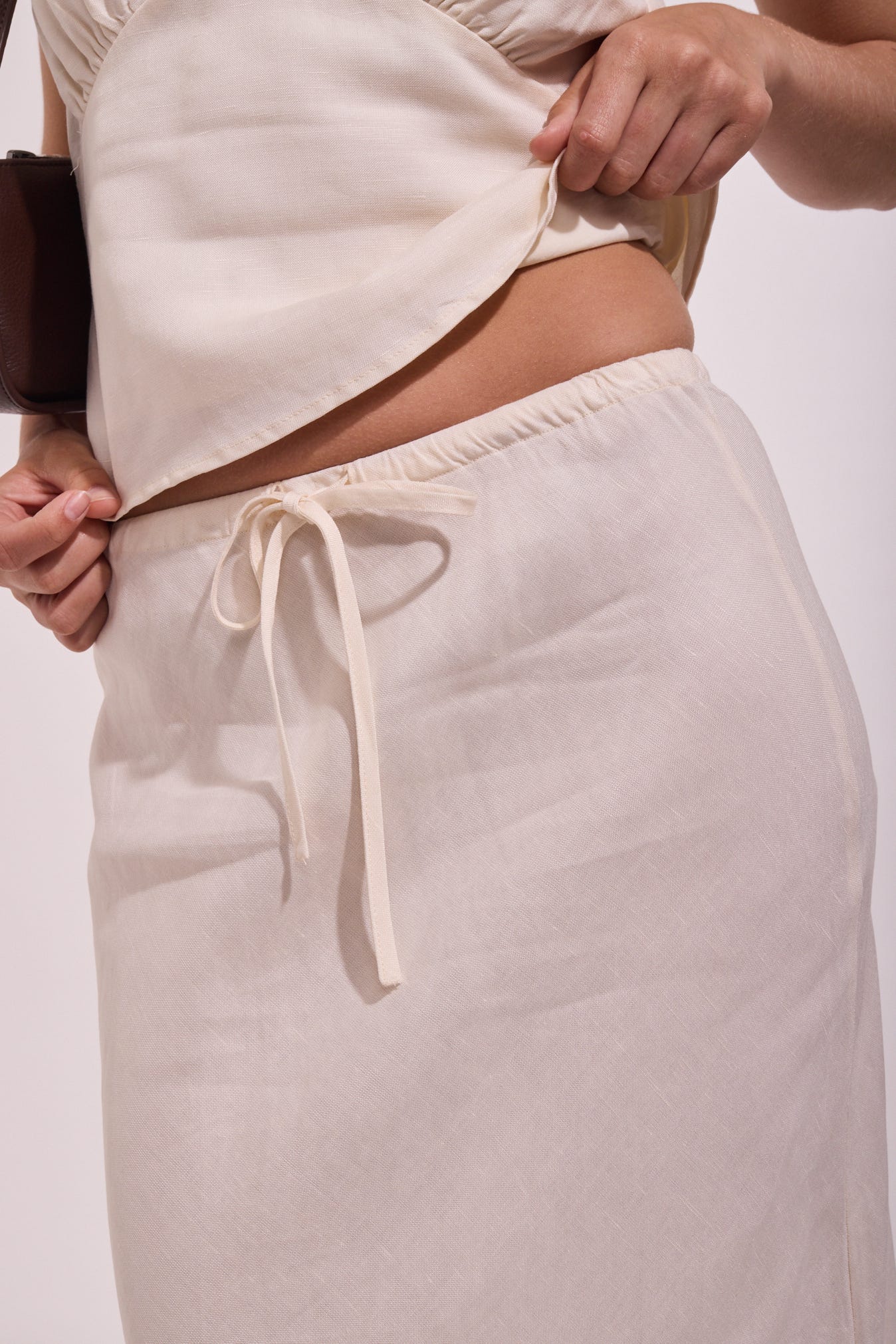 Rhythm Bias Cut Maxi Skirt CRE-CREAM L