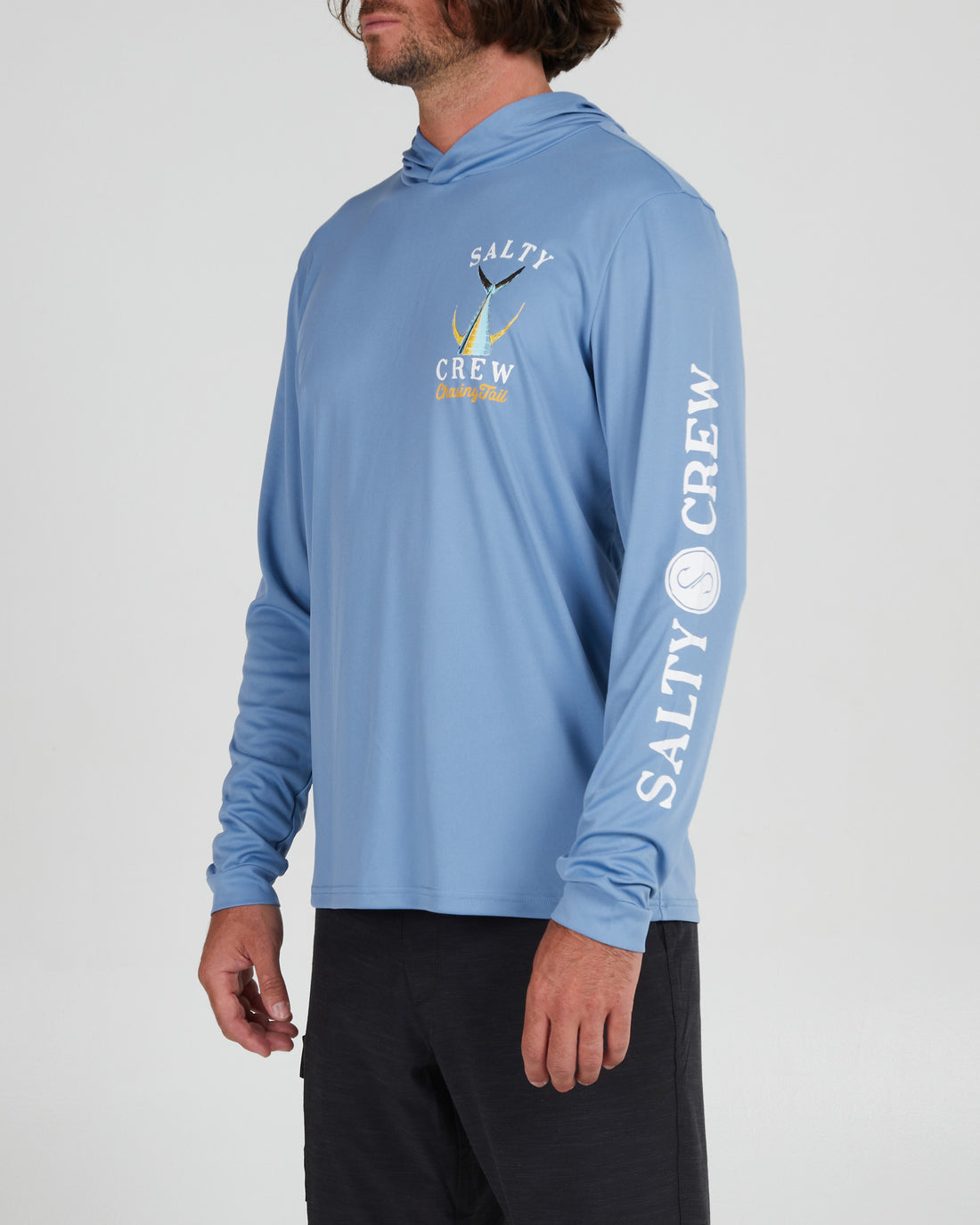 Salty Crew Tailed Hooded Sun Shirt Marine Blue XL