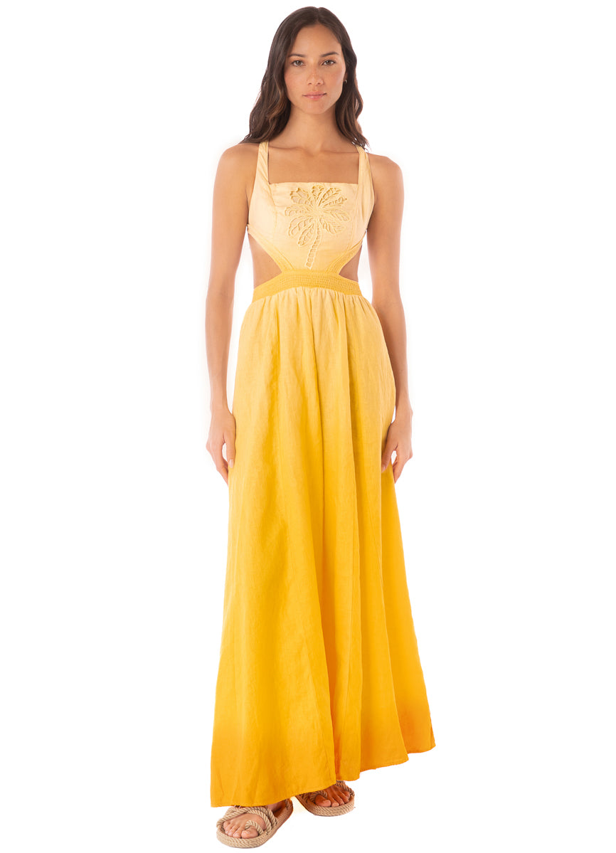 Maaji Boho Sunrise Canary maxi Dress CANARY S