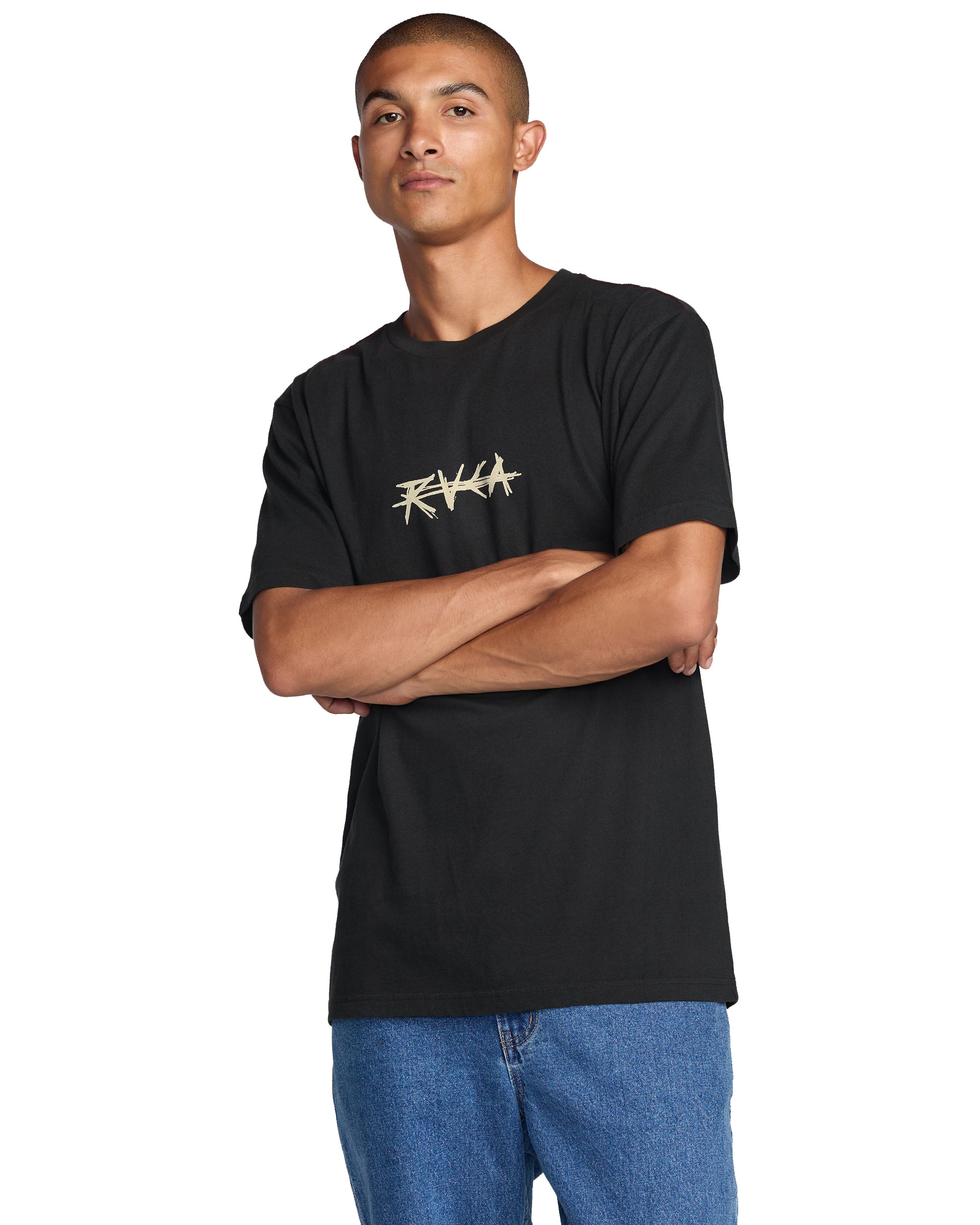 RVCA CROSSED PALMS SS PTK-PIRATE BLACK M
