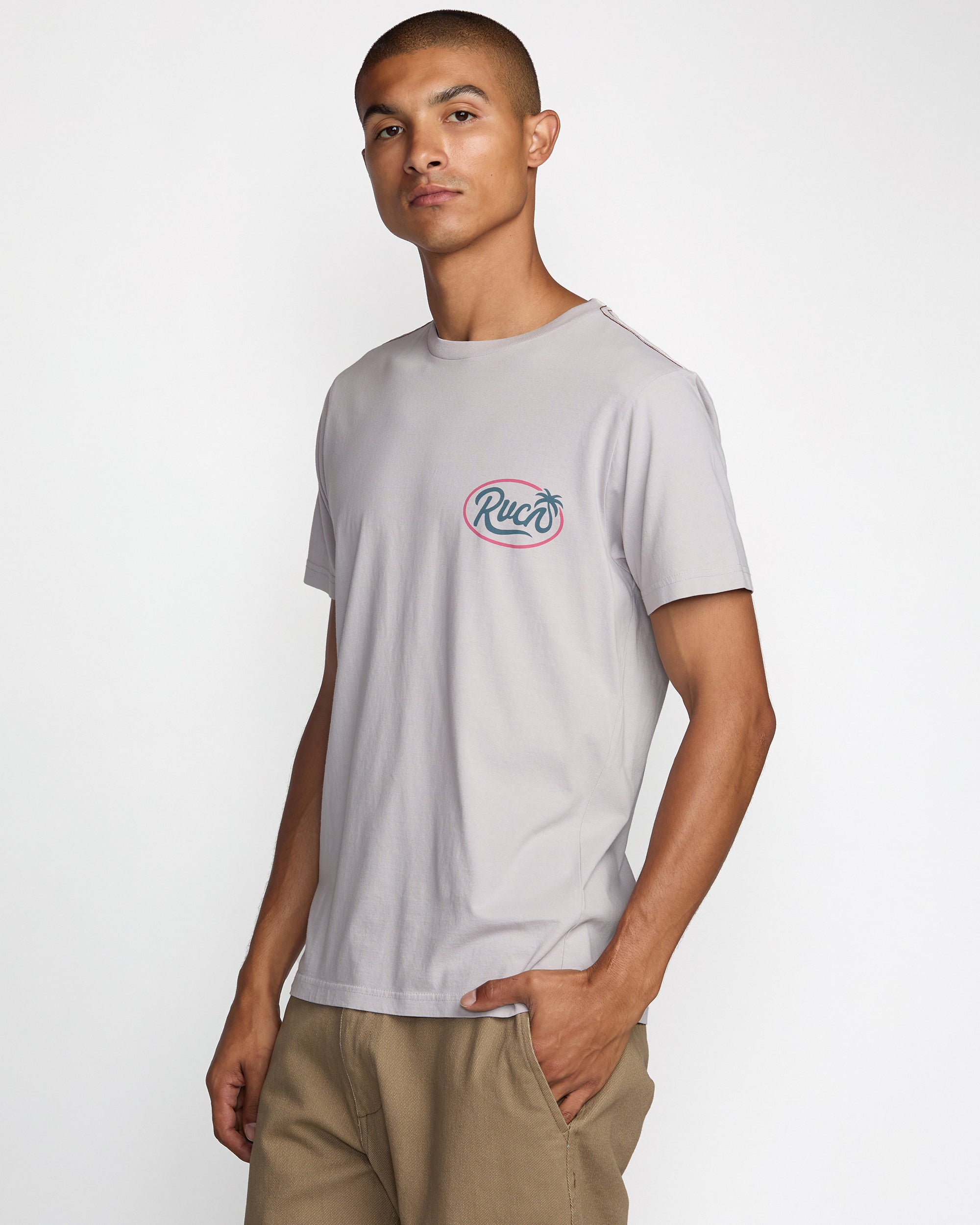 RVCA FROND SCRIPT SS LIL-LILAC M