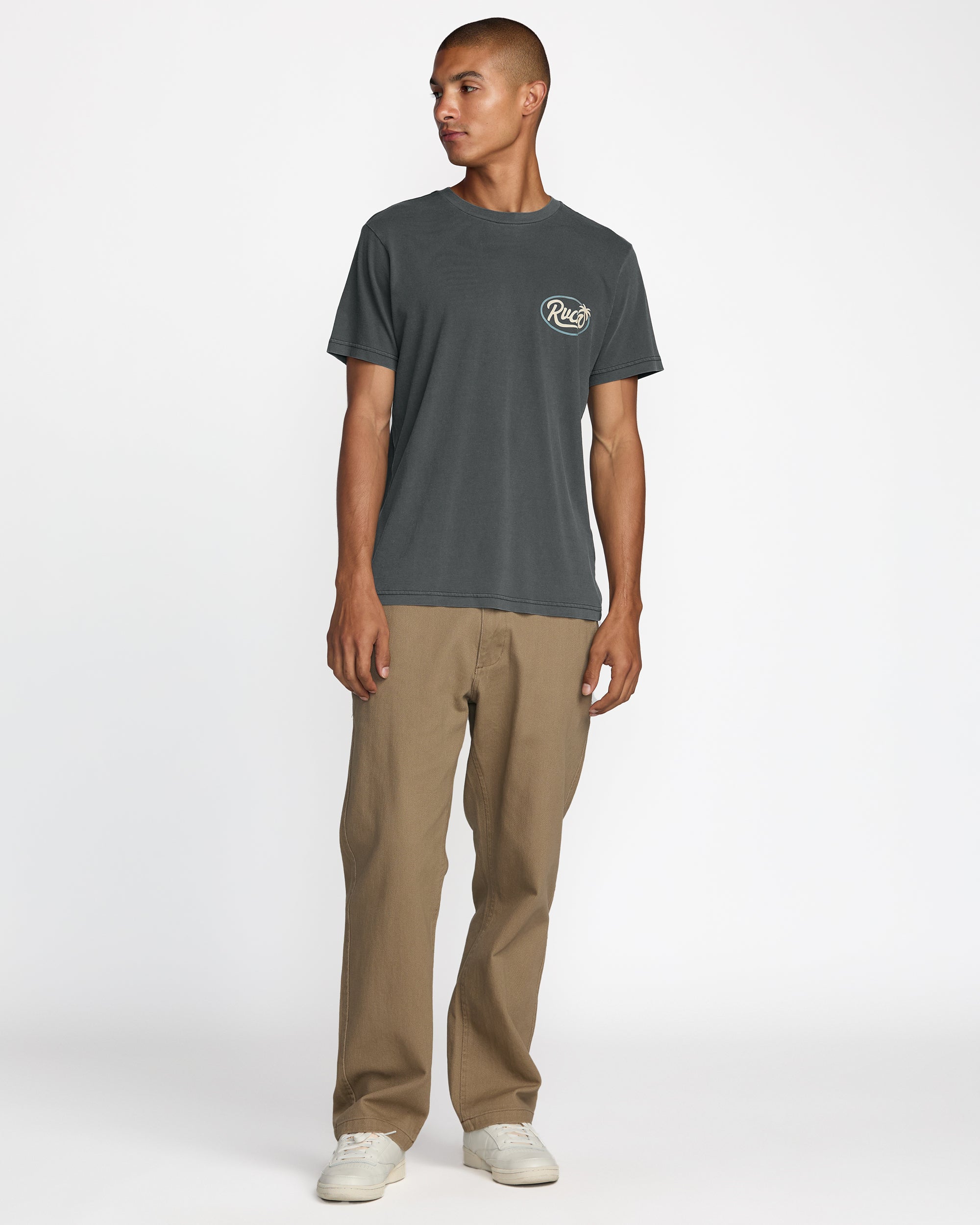 RVCA FROND SCRIPT SS PTK-PIRATE BLACK L