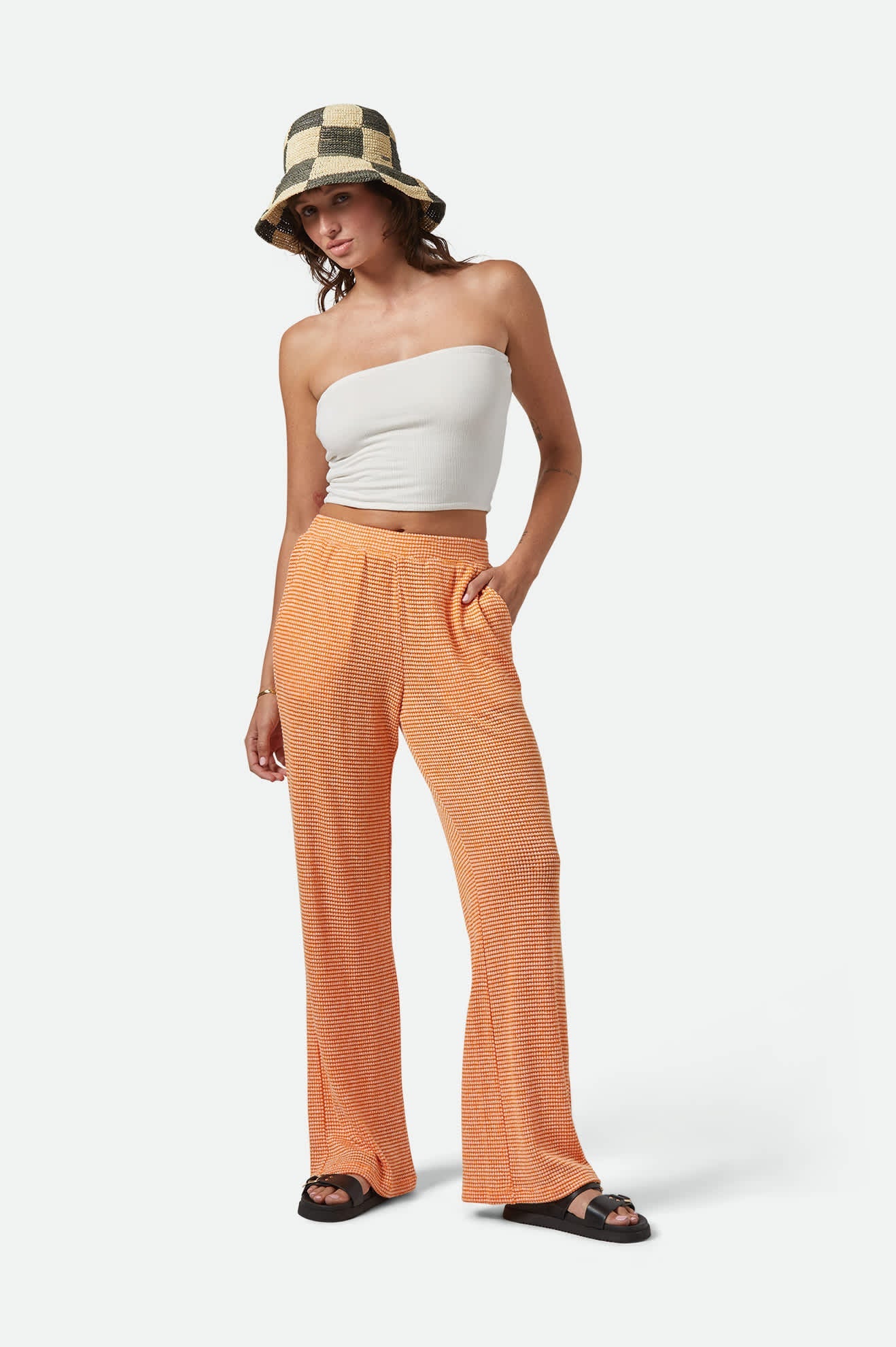 BRIXTON MAUDE MESH LOUNGE PANT TANGERINE M