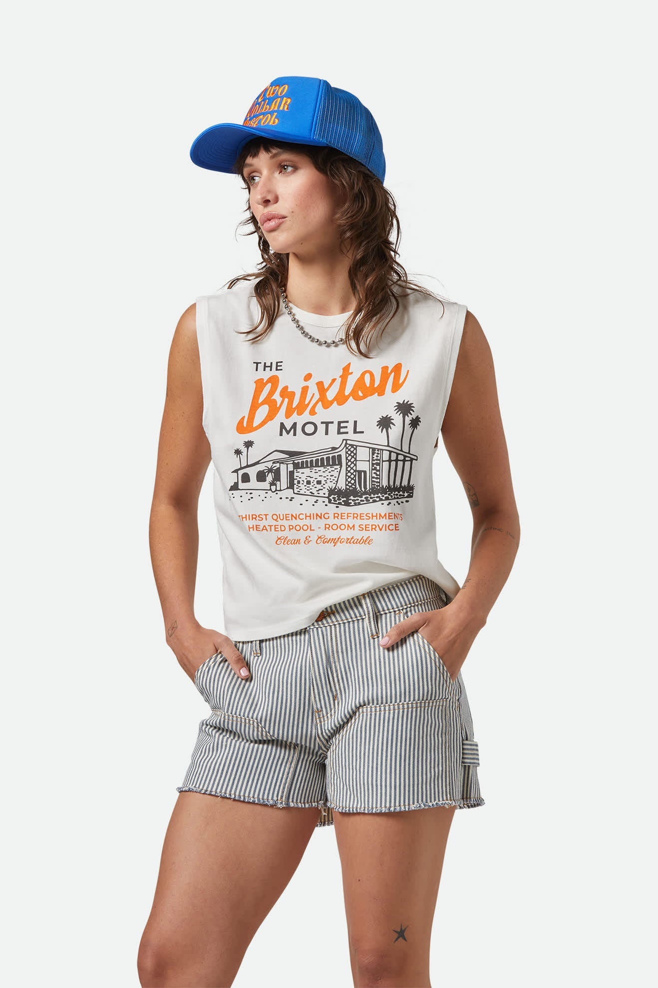 BRIXTON MOTEL MUSCLE TANK OFF WHITE XS