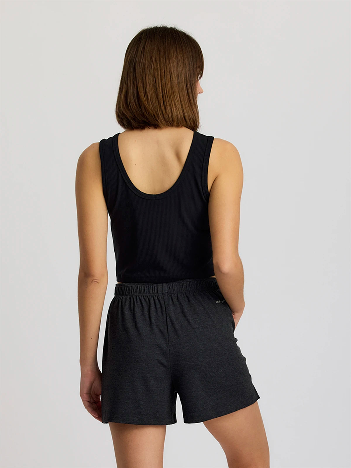 Free Fly Ribbed Bamboo Tank Black S