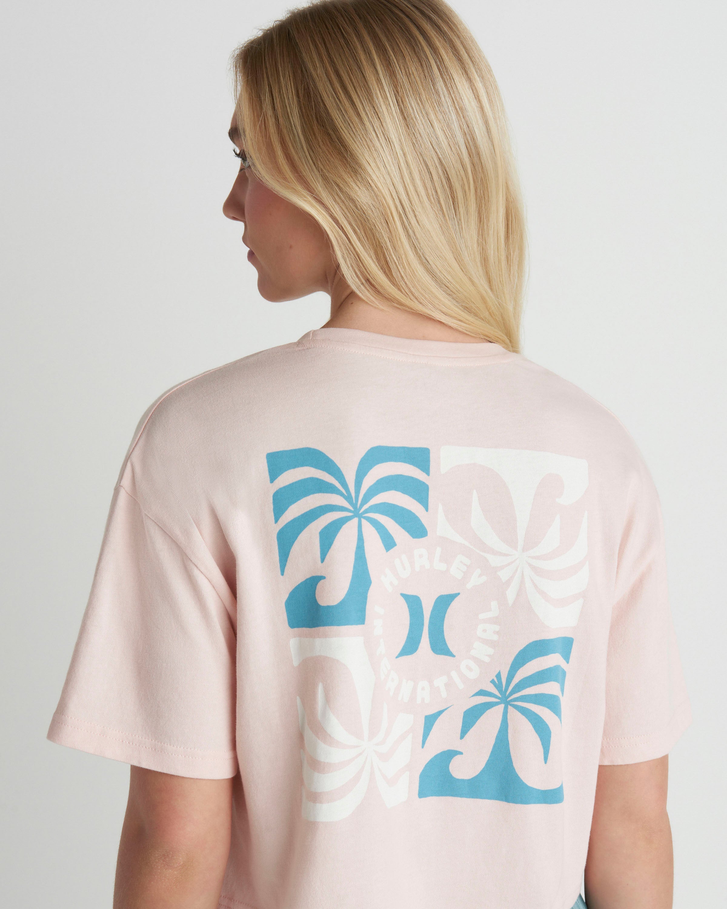 Hurley Coast To Coast Boxy Crop Tee SeashellPink L