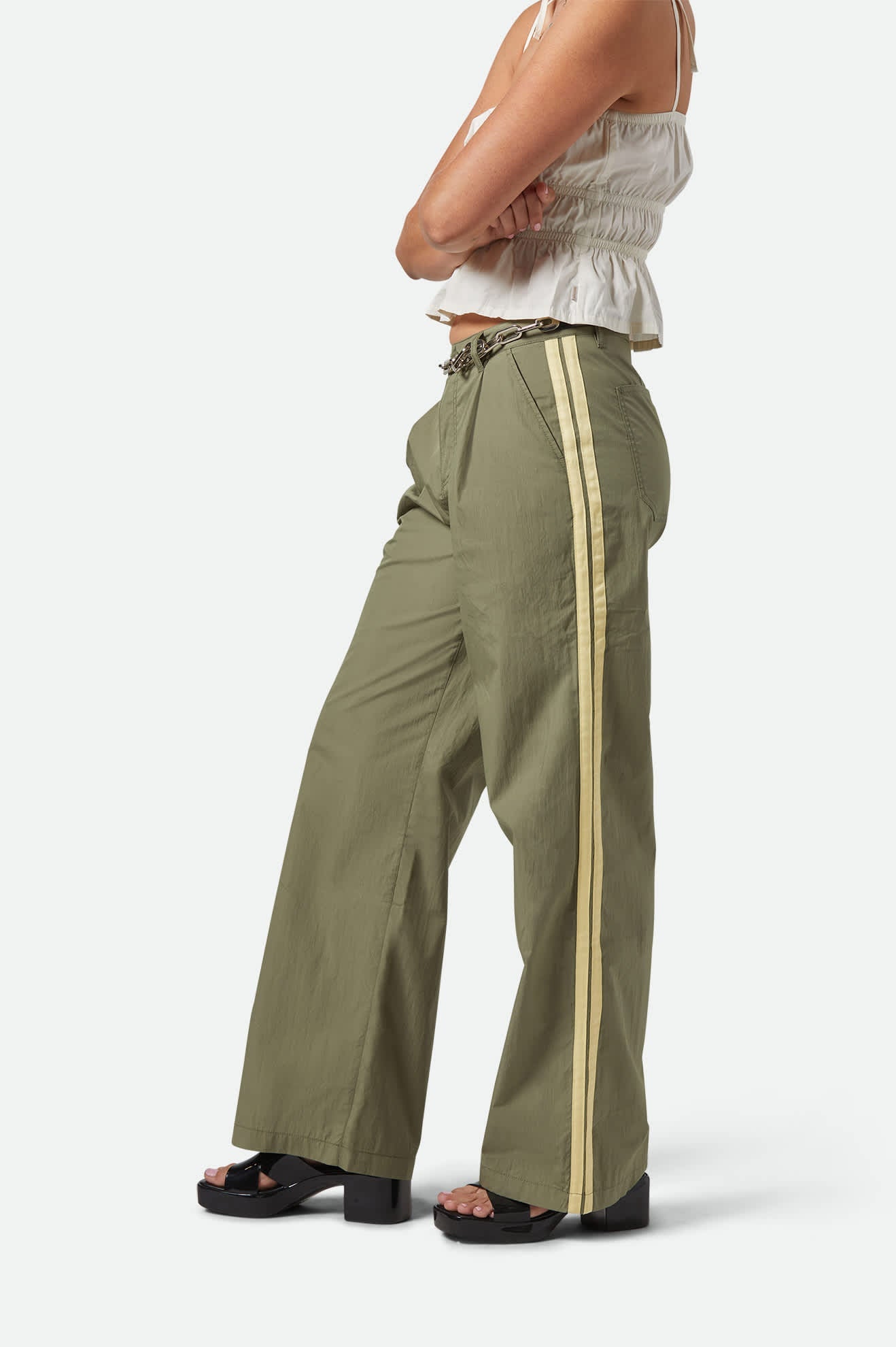 BRIXTON THE JANE LW WIDE LEG PANT OLIVE SURPLUS 25