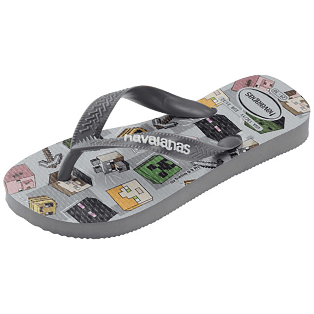 Havaianas Kids Top Minecraft Boys Sandal 5178-Steel Grey 9 C