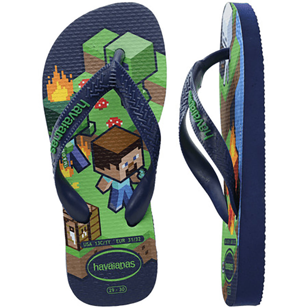 Havaianas Kids Top Minecraft Boys Sandal 0555-Navy Blue 10 C