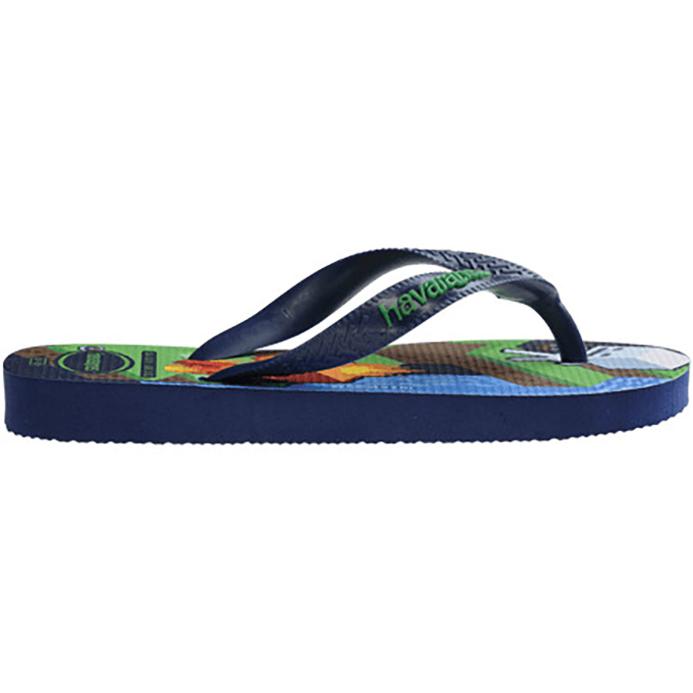 Havaianas Kids Top Minecraft Boys Sandal 0555-Navy Blue 3 Y