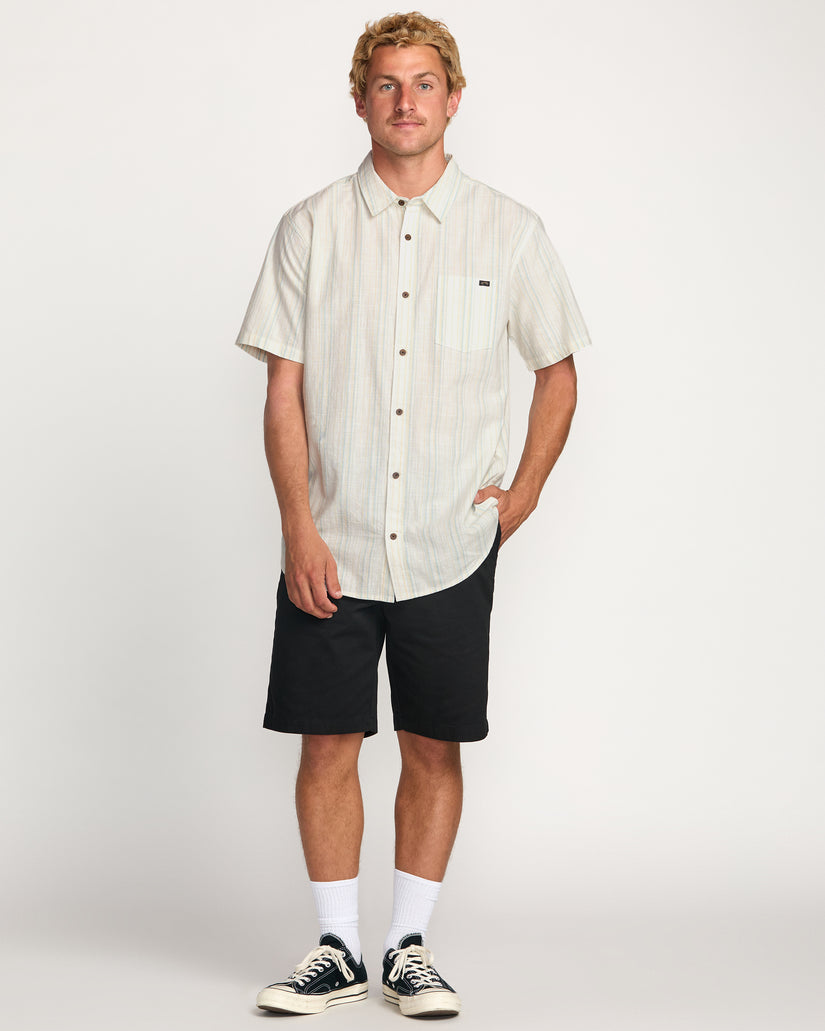 Billabong All Day Stripe SS Woven OFW-OFF WHITE L
