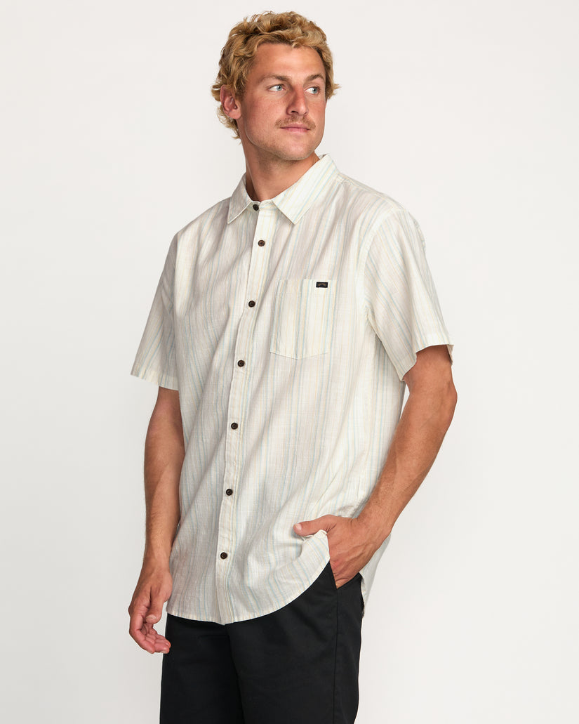 Billabong All Day Stripe SS Woven OFW-OFF WHITE S