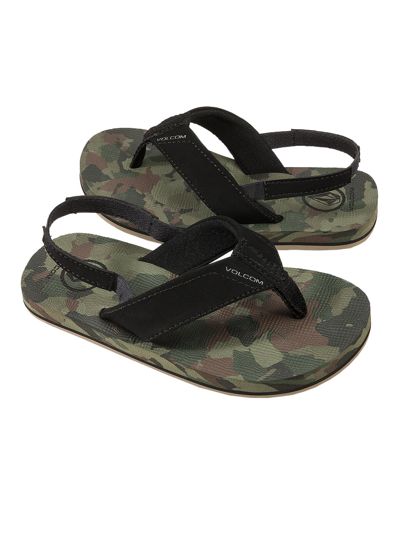 Volcom Victor Little Youth Boys Sandal DCA23-Dark Camo 13 C