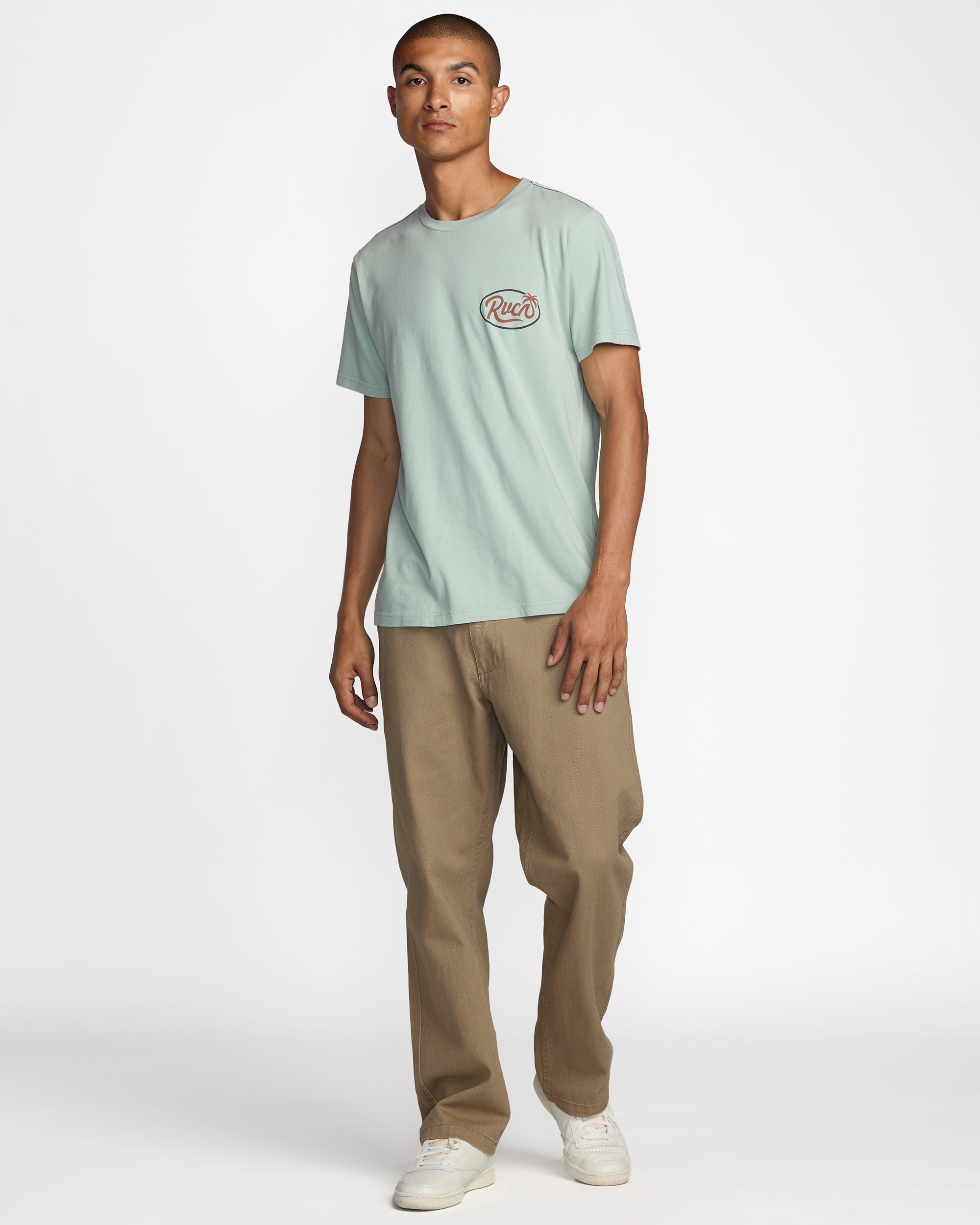 RVCA FROND SCRIPT SS BN4-BLUE HAZE XL