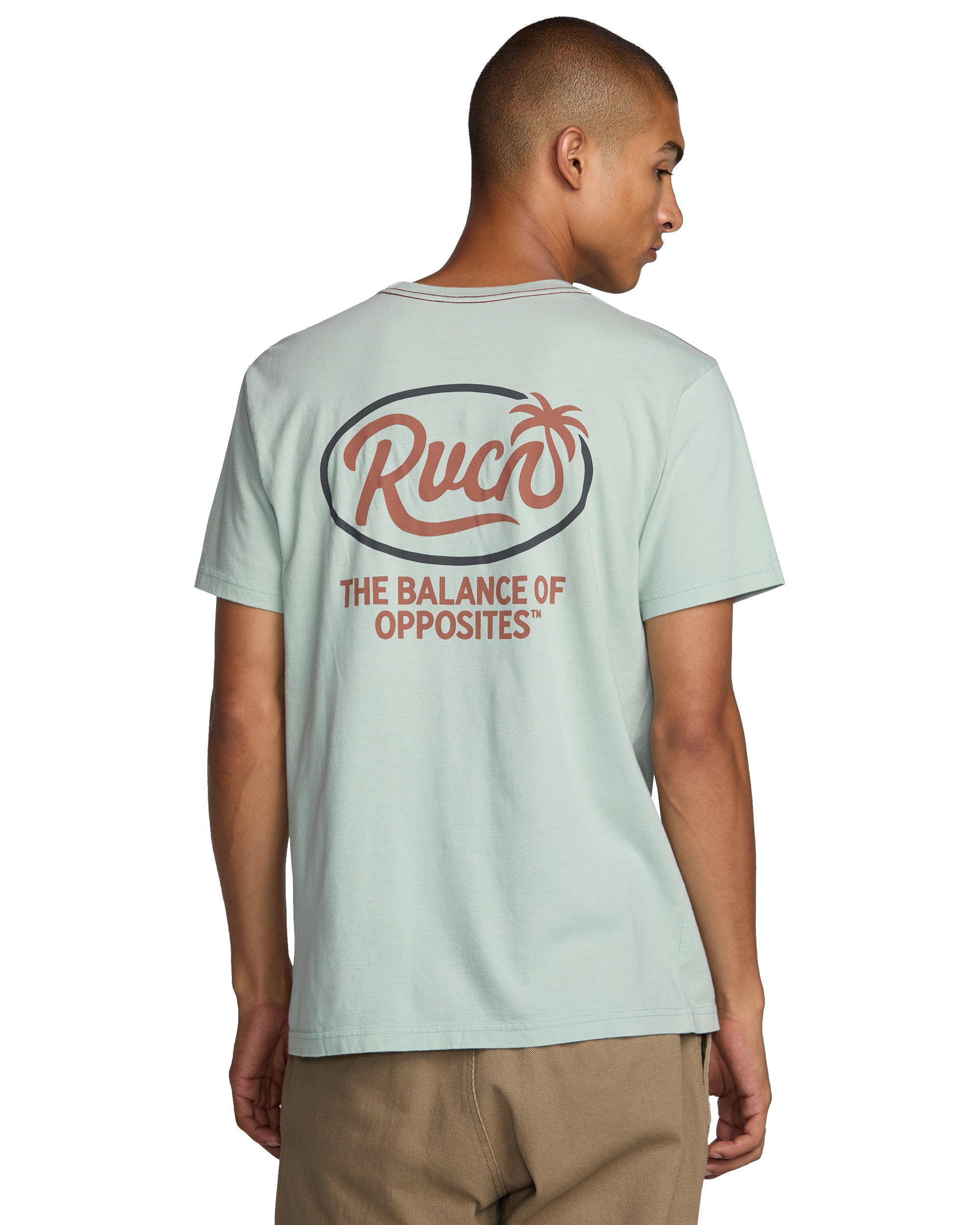 RVCA FROND SCRIPT SS BN4-BLUE HAZE XL