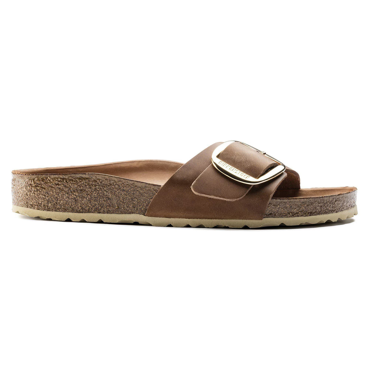 Birkenstock Madrid Big Buckle Womens Sandal Oiled Leather-Cognac 10