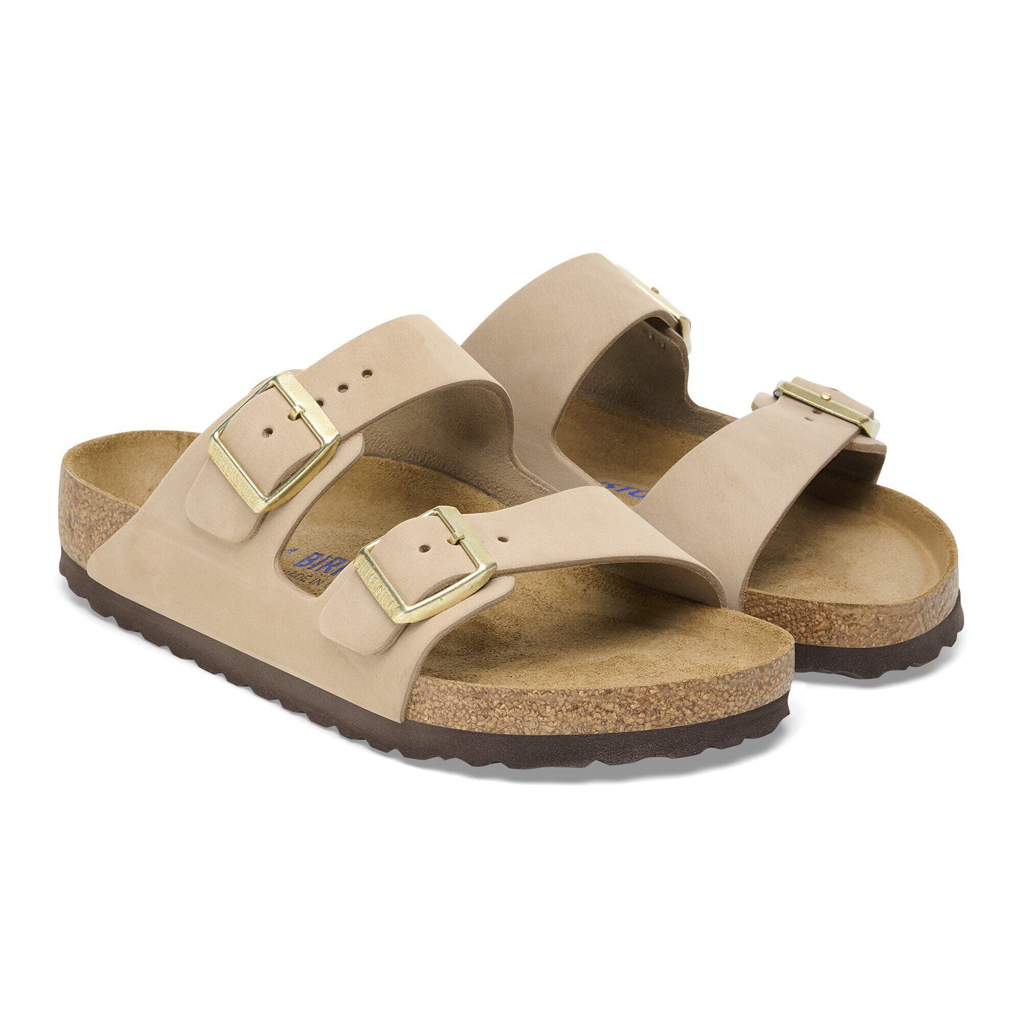 Birkenstock Arizona Soft Footbed Womens Sandal Nubuck-Sandcastle 9