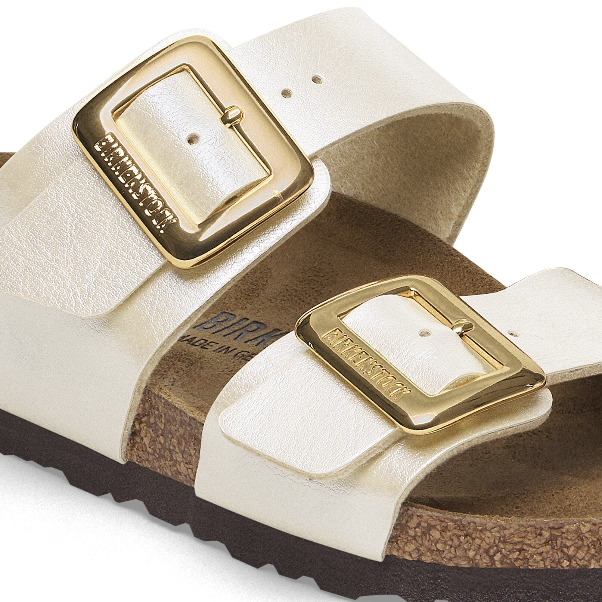 Birkenstock Sydney Luxe Buckle Womens Sandal Birko-Flor-Graceful Pearl White 8