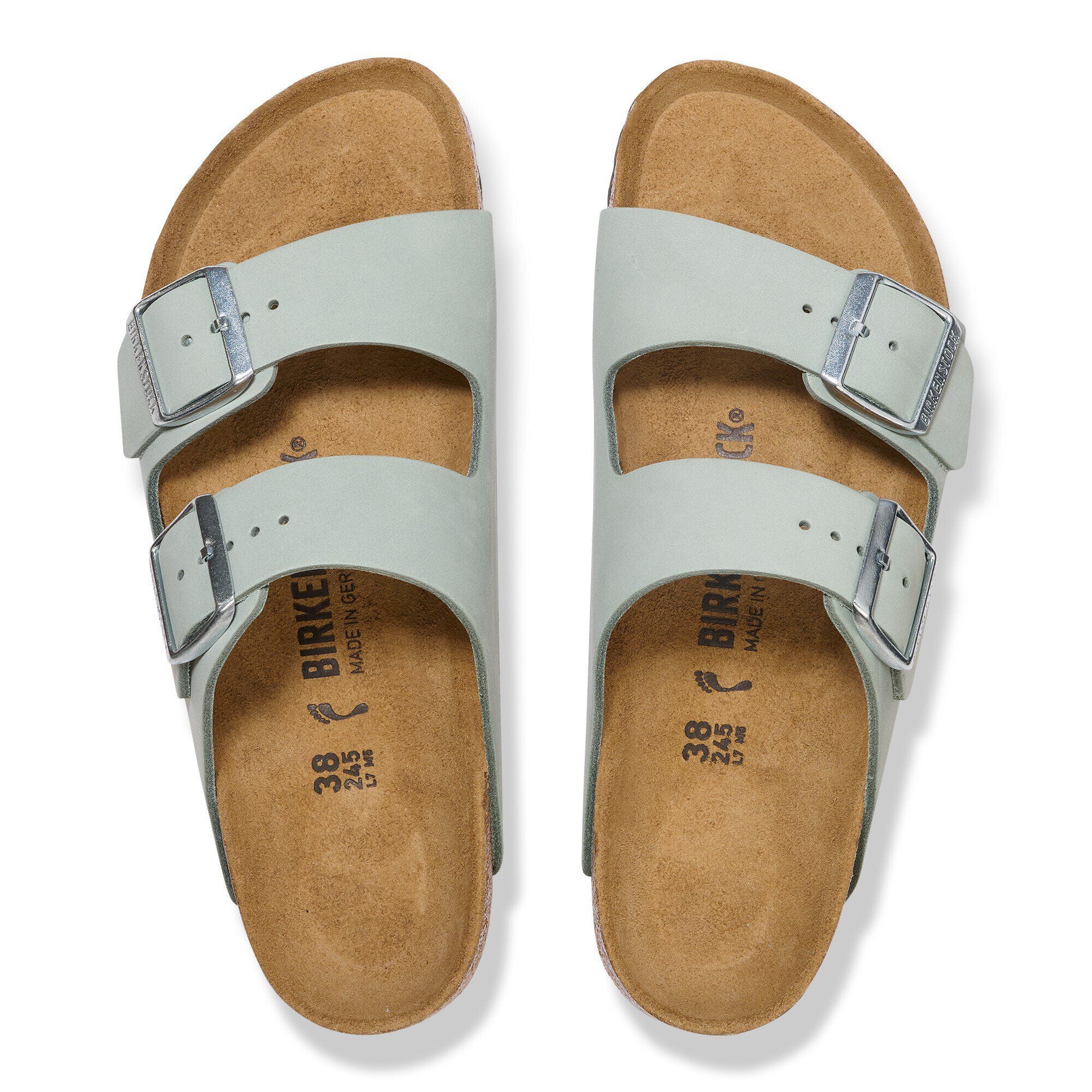 Birkenstock Arizona Womens Sandal Nubuck-Pure Sage 7