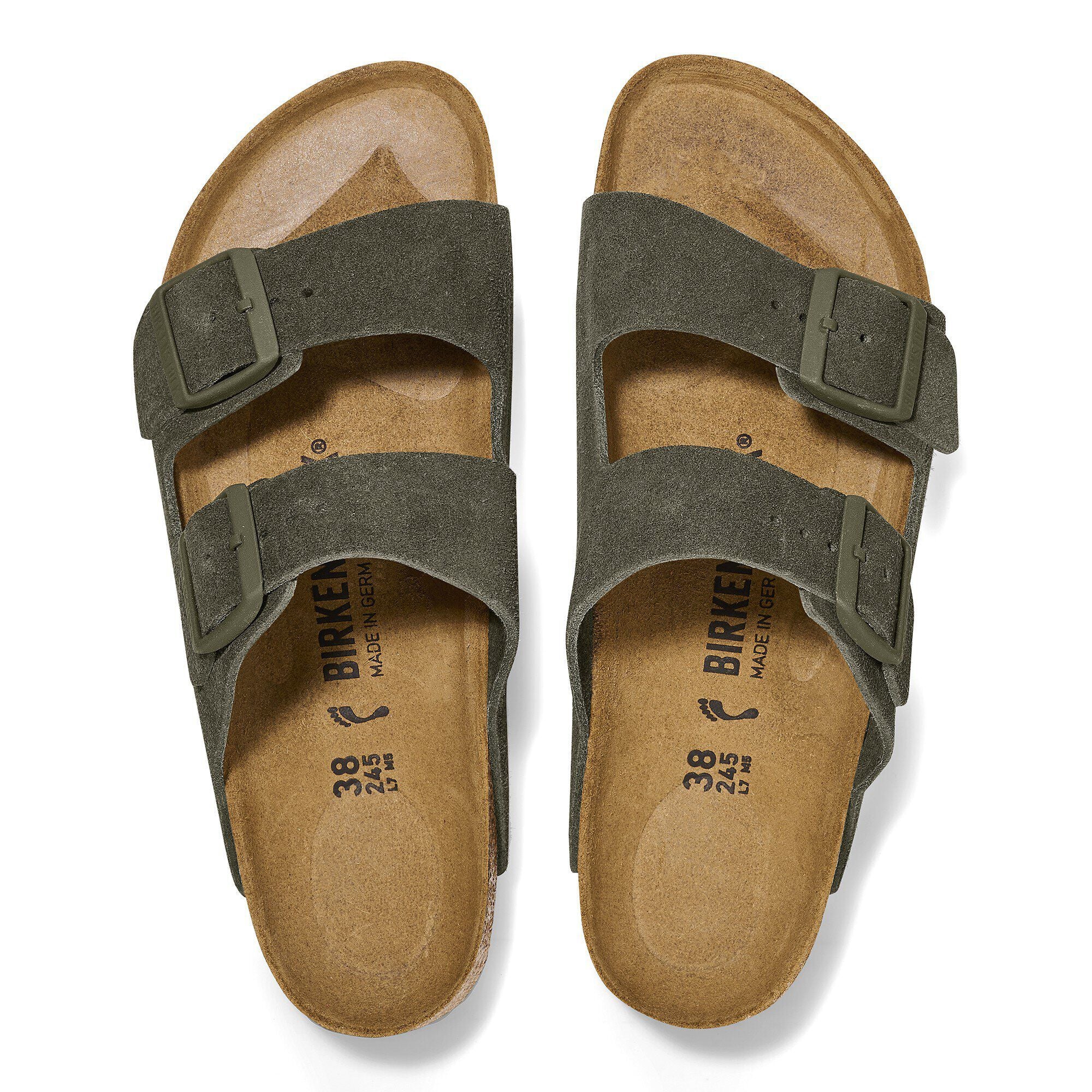 Birkenstock Arizona Mens Sandal Suede-Thyme 10