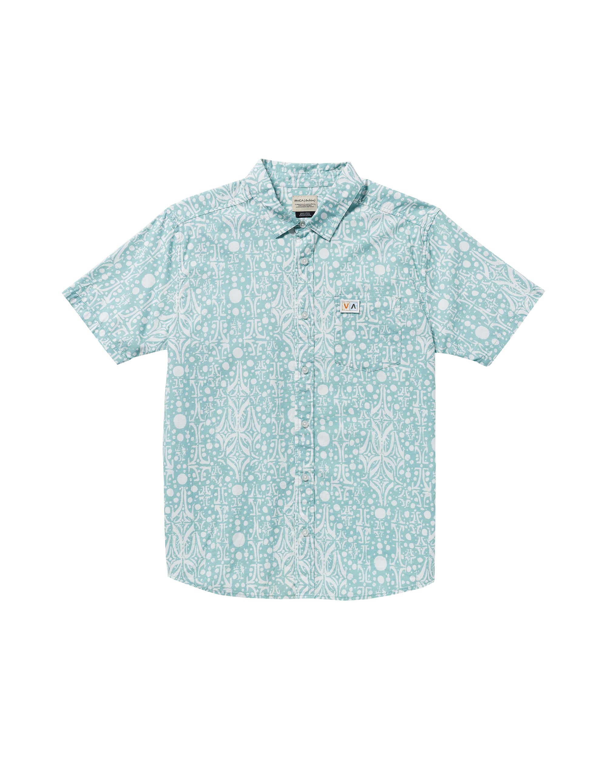 RVCA JACOBS ARCHIVE PRINT SS BN4-BLUE HAZE XL