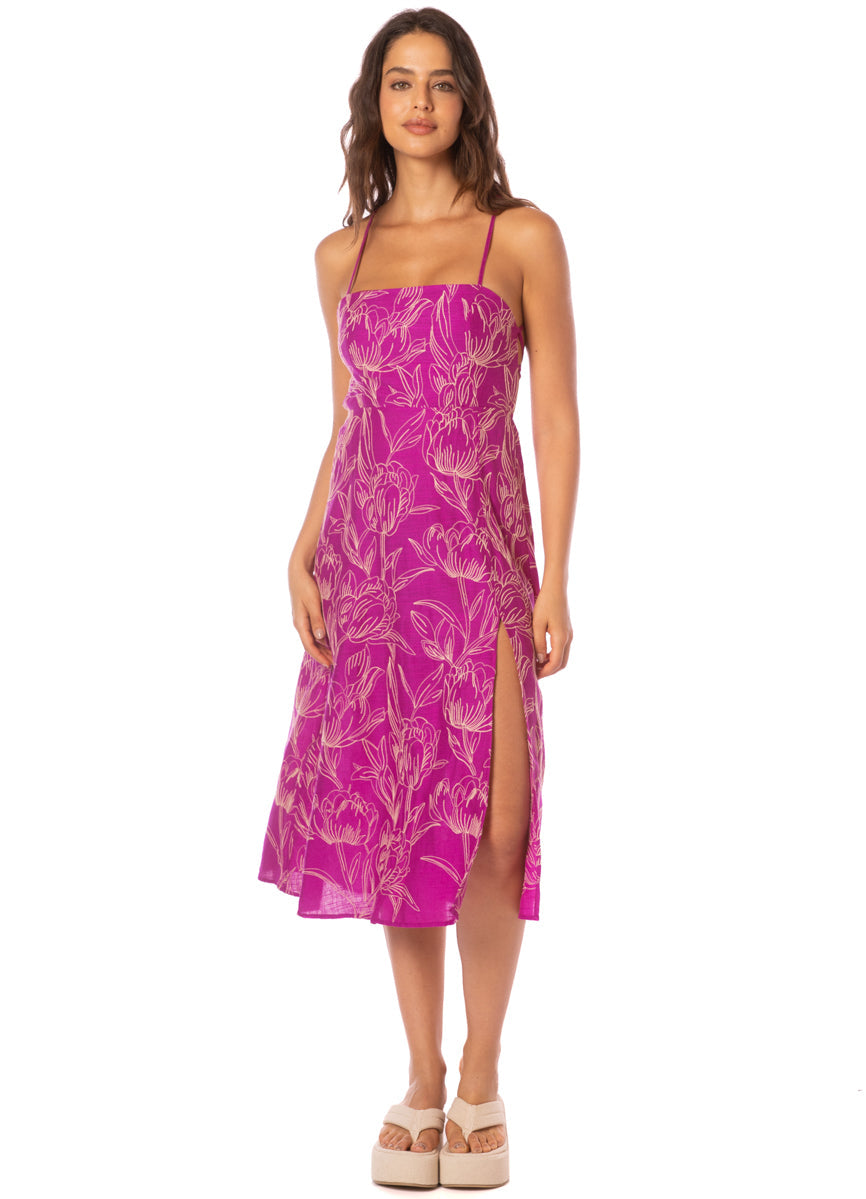 Maaji Foliage Remi Midi Dress BrightPurple M