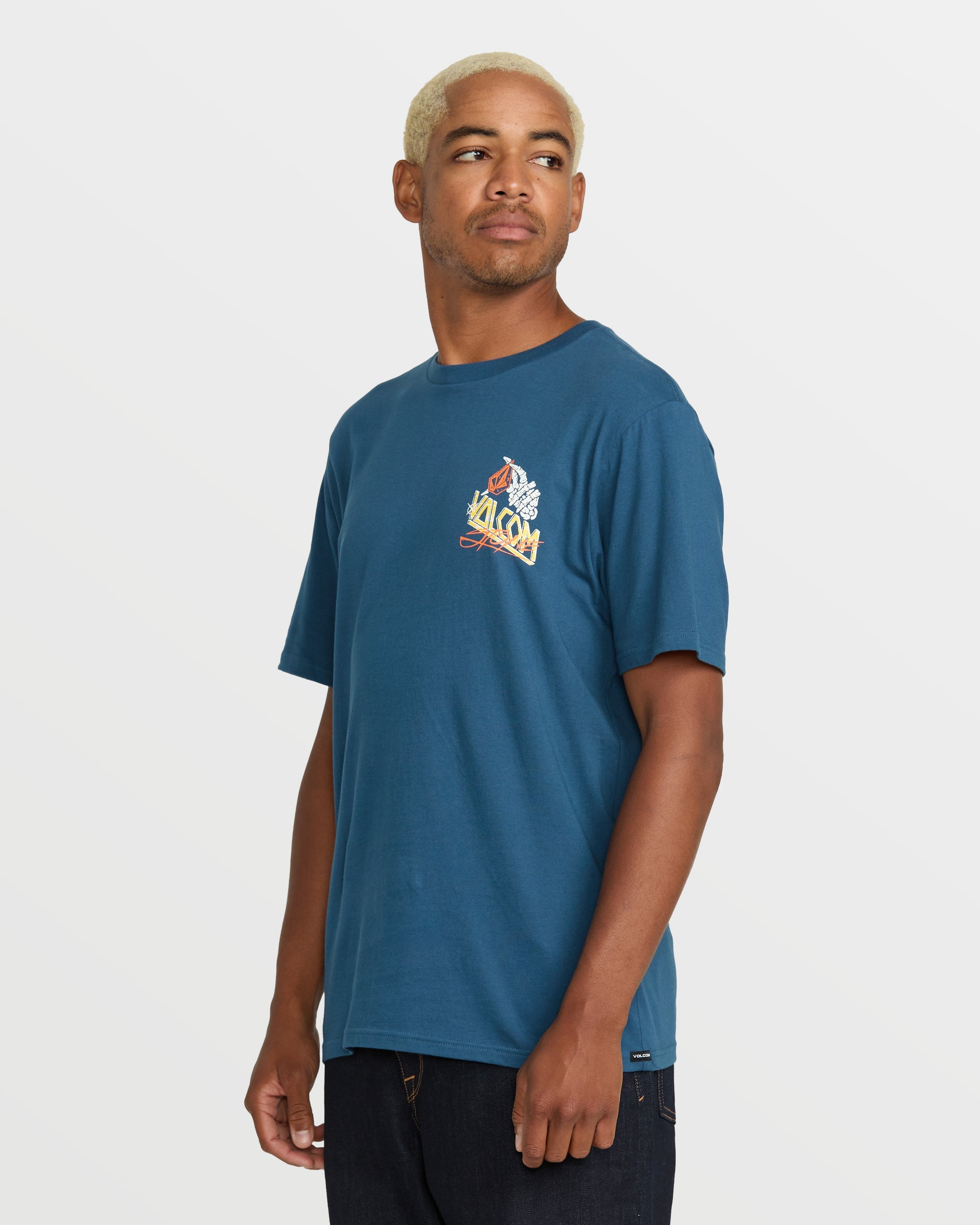 Volcom Dropped This SS Tee DPB7-DEEP BLUE XXL