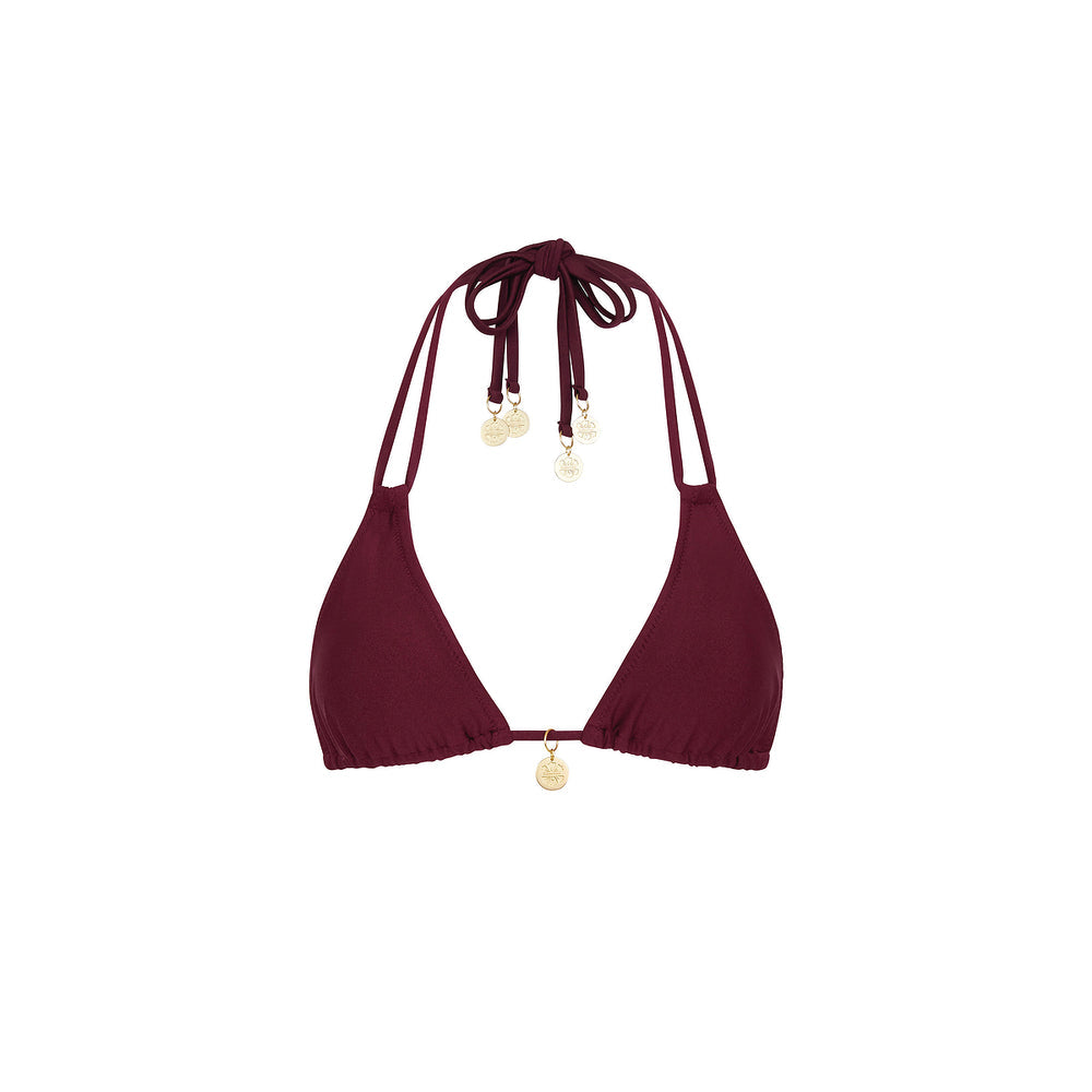 Kulani Kinis HALTER BRALETTE BIKINI TOP Sangria S