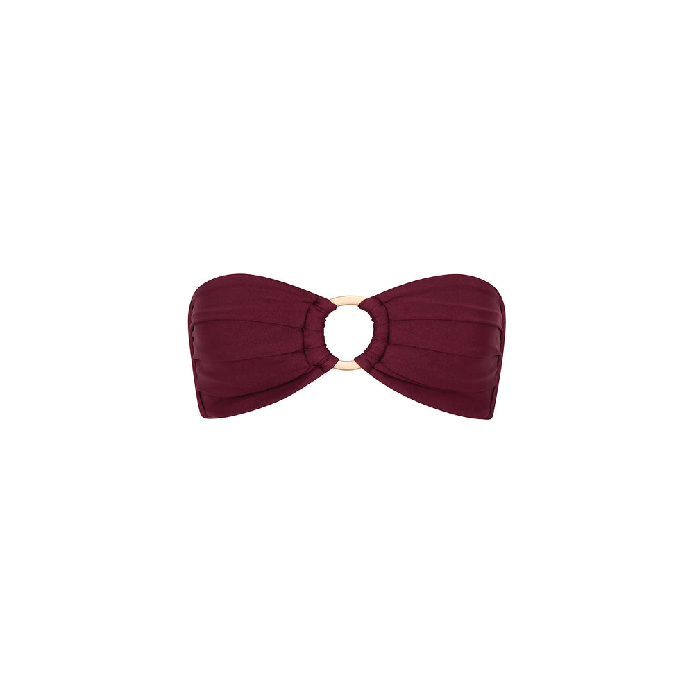 KulanI Kinis Strapless Bandeau Top Sangria M