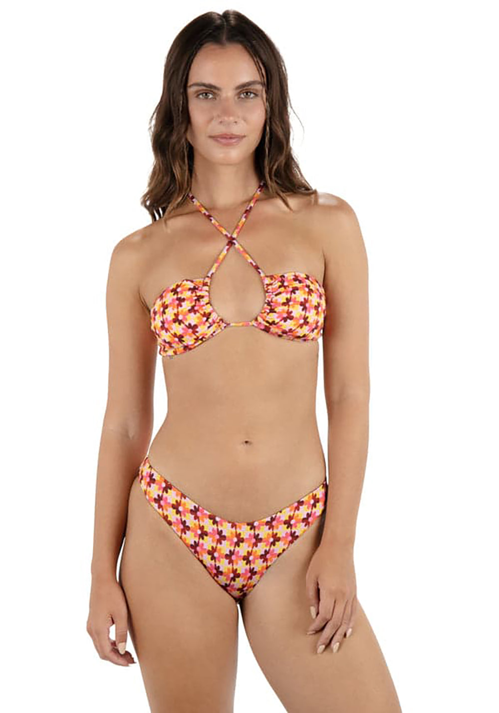 HURLEY DAISY TILE BANDEAU CRLB-CORAL BLOSSOM S