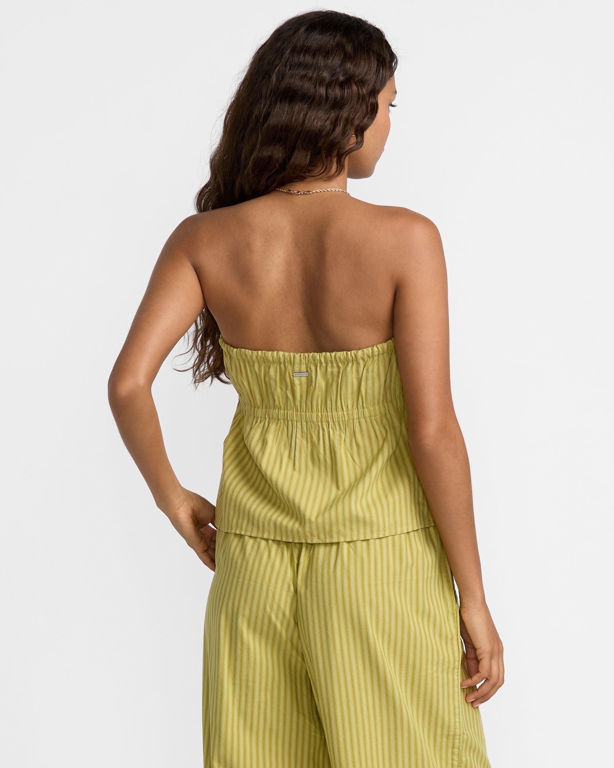 RVCA PEYTON TUBE TOP MTO-MARTINI OLIVE XS