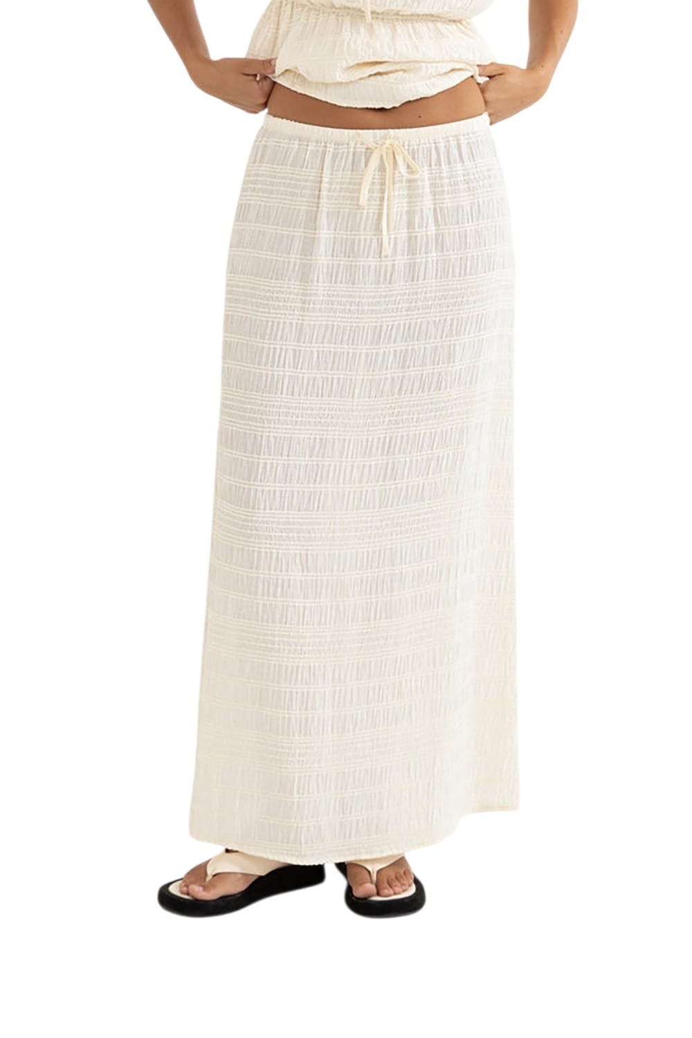 RHYTHM SANDY COVE MIDI SKIRT NAT-NATURAL 3M
