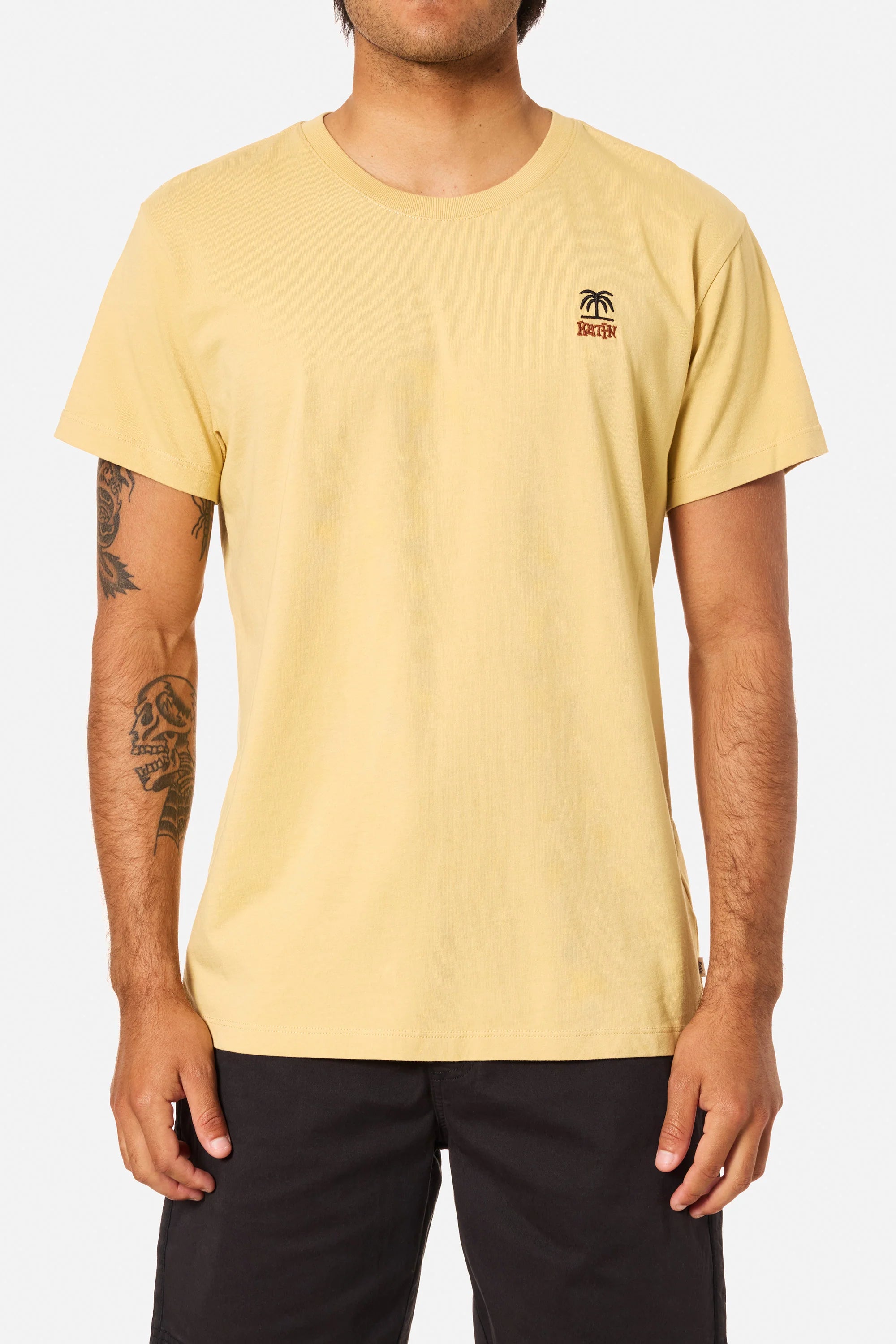 KATIN K-PALM EMB TEE BUSW-BUTTER SAND WASH M