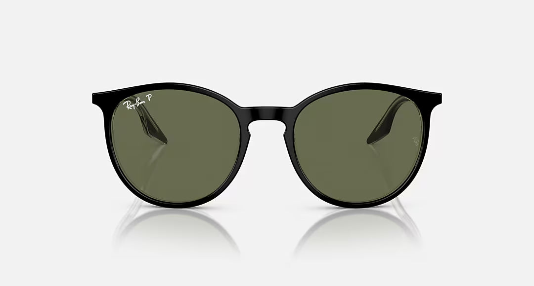Ray-Ban 0RB2204 Polarized Sunglasses BlackonTransparent Green
