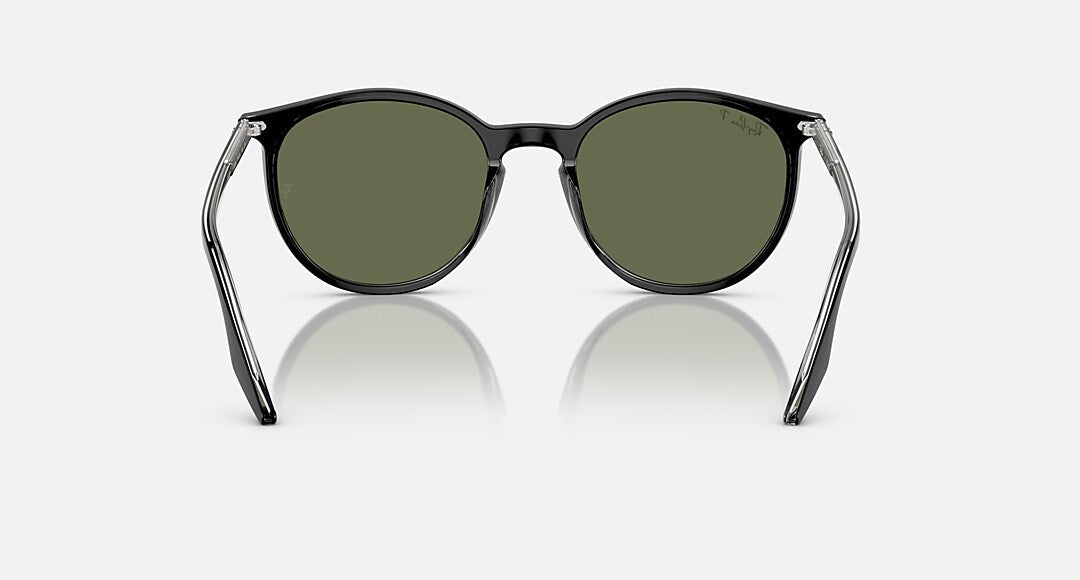 Ray-Ban 0RB2204 Polarized Sunglasses BlackonTransparent Green