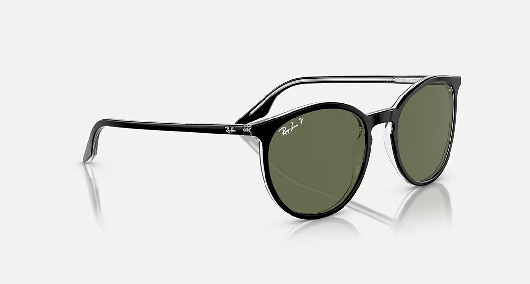 Ray-Ban 0RB2204 Polarized Sunglasses BlackonTransparent Green