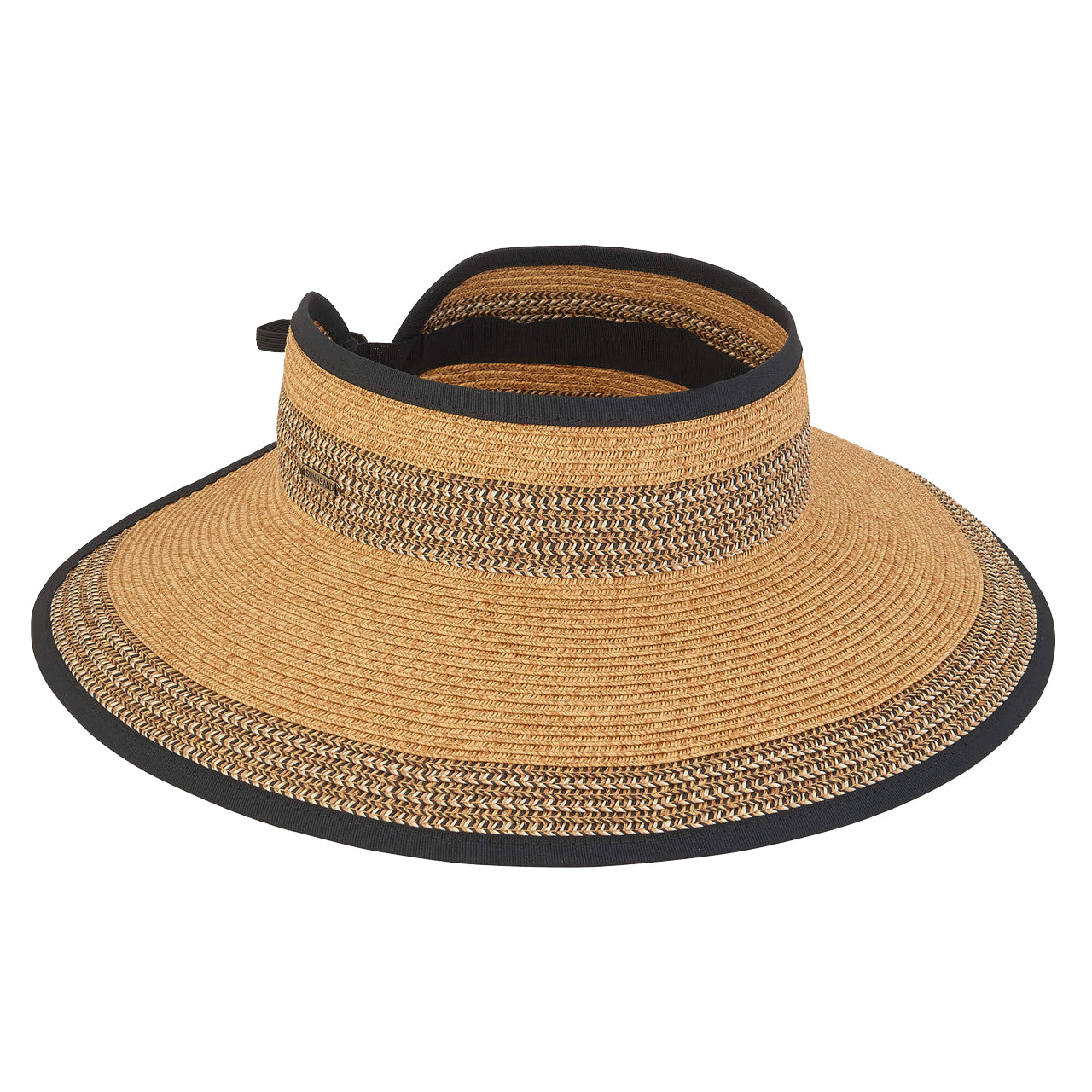 Sun N' Sand Paper Braid roll Up Visor Black