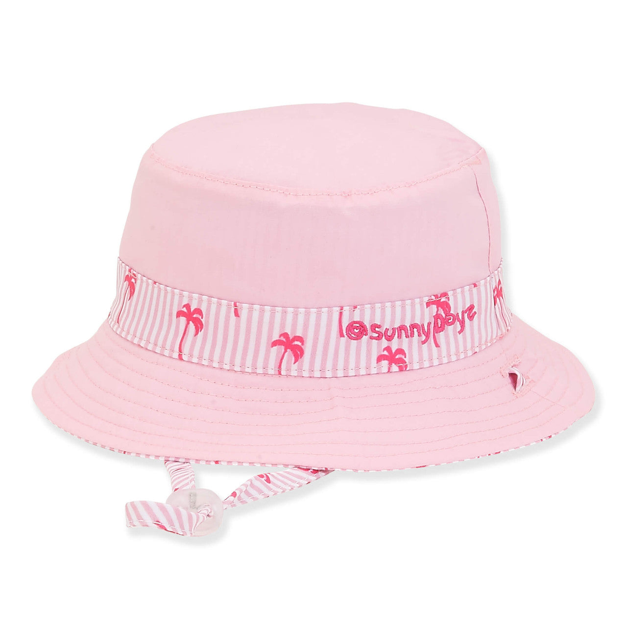 Sun N Sand Infant Bucket Hat Pink Brim 1.25"