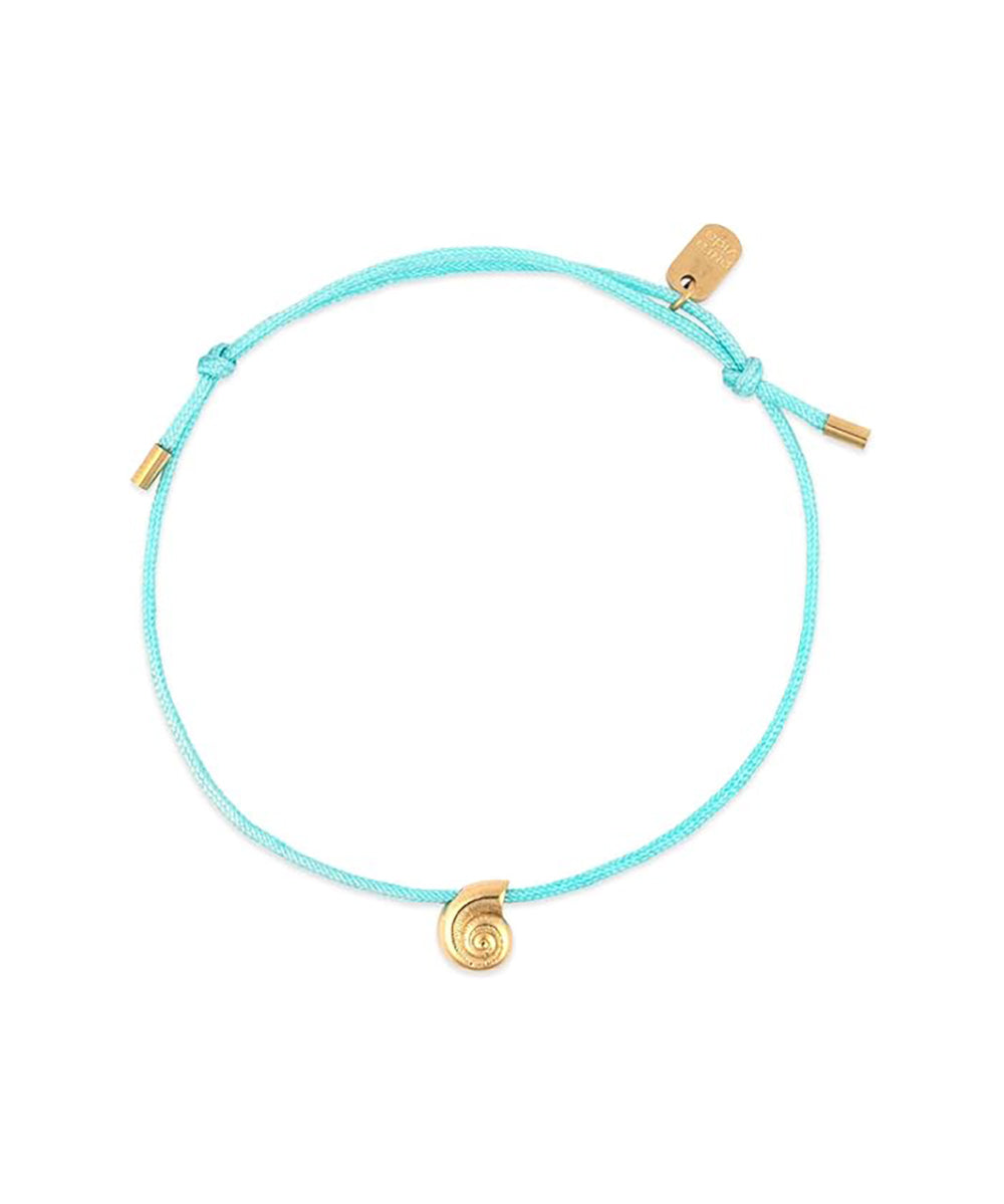 Pura Vida Lydia Charm with Gold seashell Bracelet Blue