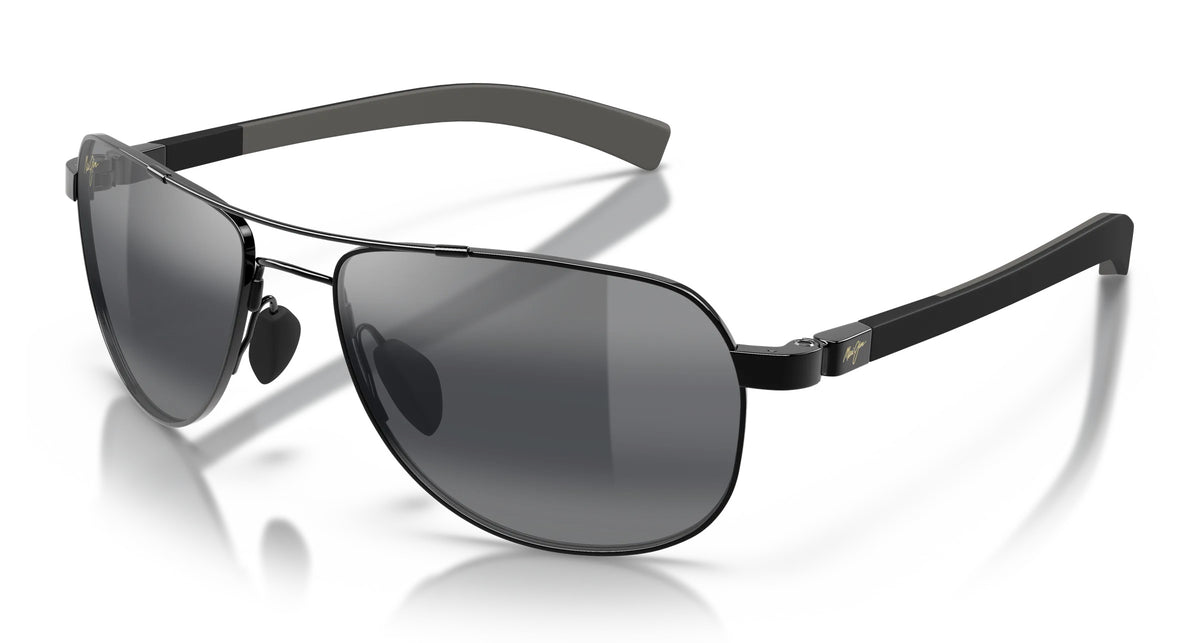 Maui Jim Guardrails Sunglasses GlossBlack Gray MauiBrilliant