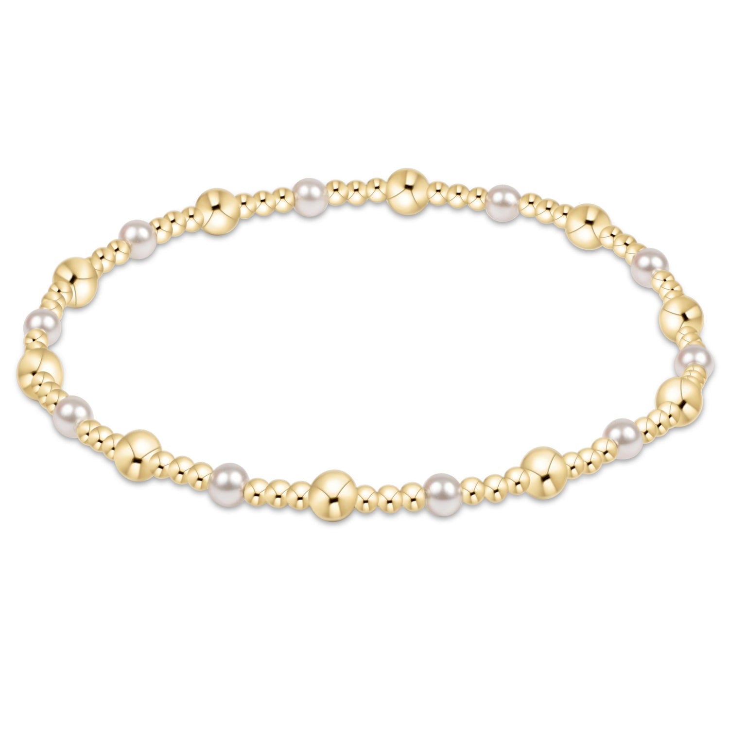 Enewton Classic Pearl Beaded Bracelet ClassicGoldSincerity 4mm