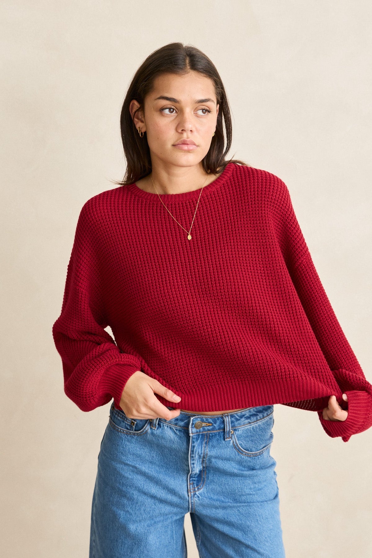 Rhythm Classic Knit Jumper SAN-SANGRIA 1XS