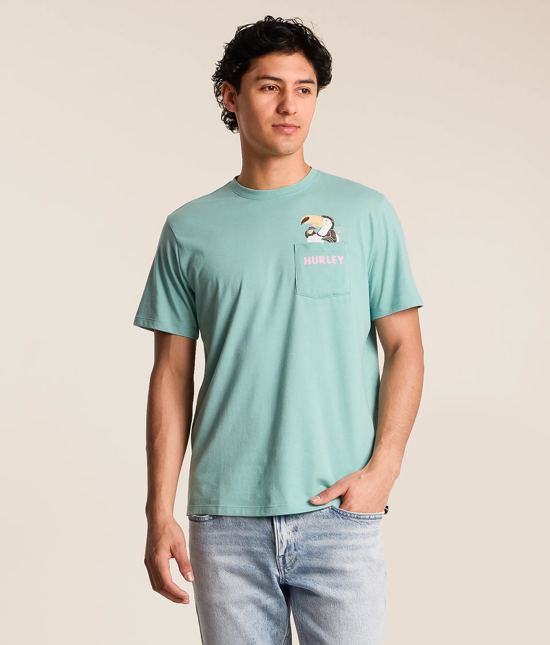 Hurley Wet Beaks Pocket SS Tee 321-BrokenJadeHeather M